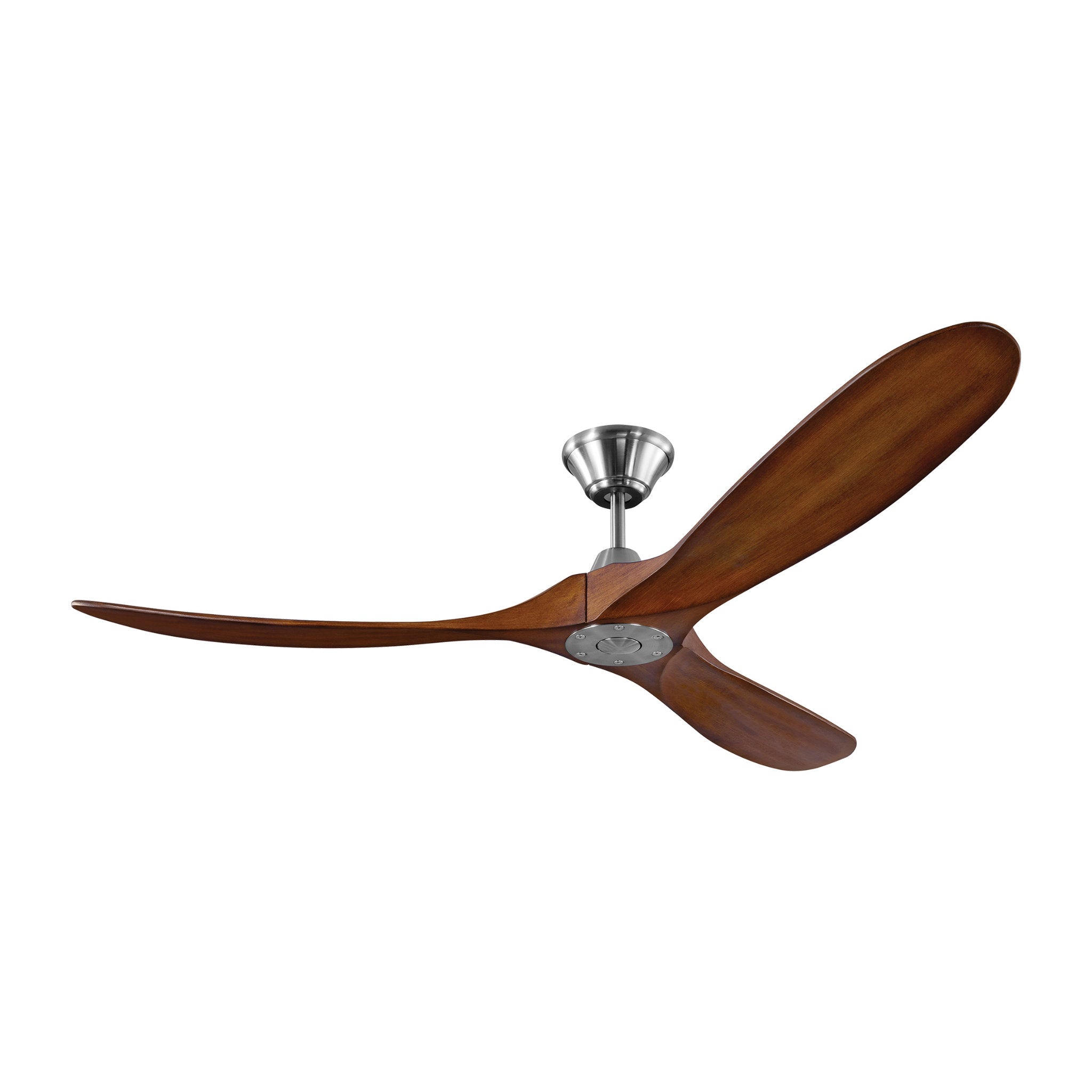 Maverick 60" Ceiling Fan in Brushed Steel w/ Koa Blade D:60'' H:11 11/16''