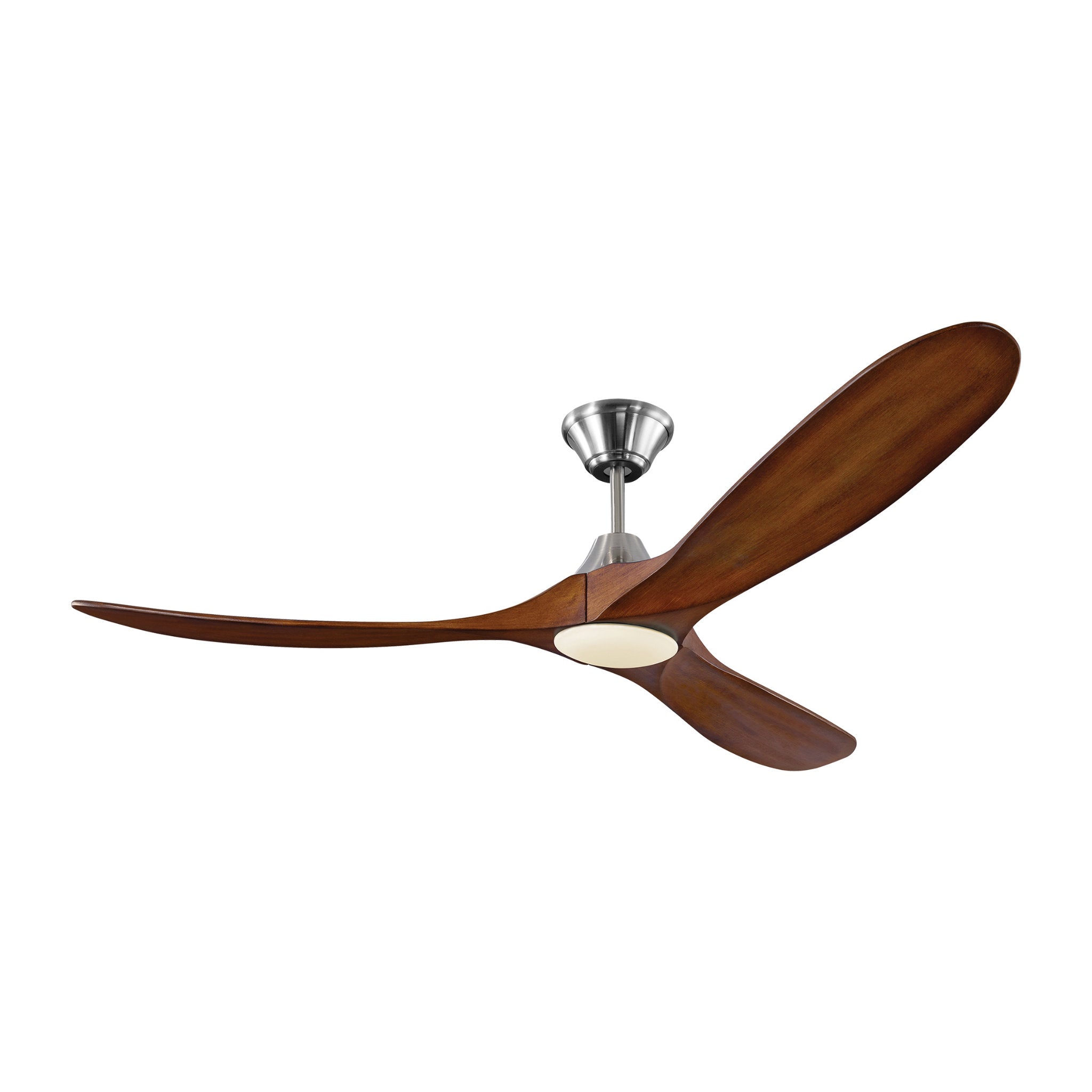 Maverick 60" LED Ceiling Fan in Brushed Steel w/ Koa Blade D:60'' H:13 13/16''