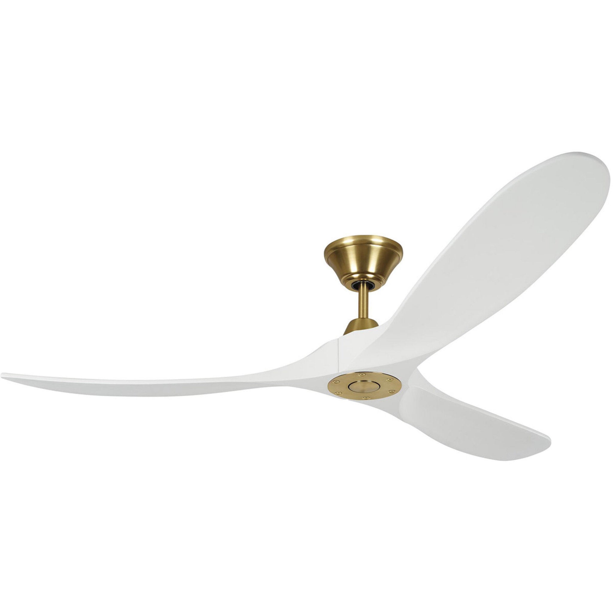 Maverick 60" Ceiling Fan in Burnished Brass w/ Matte White Blade D:60'' H:11 11/16''