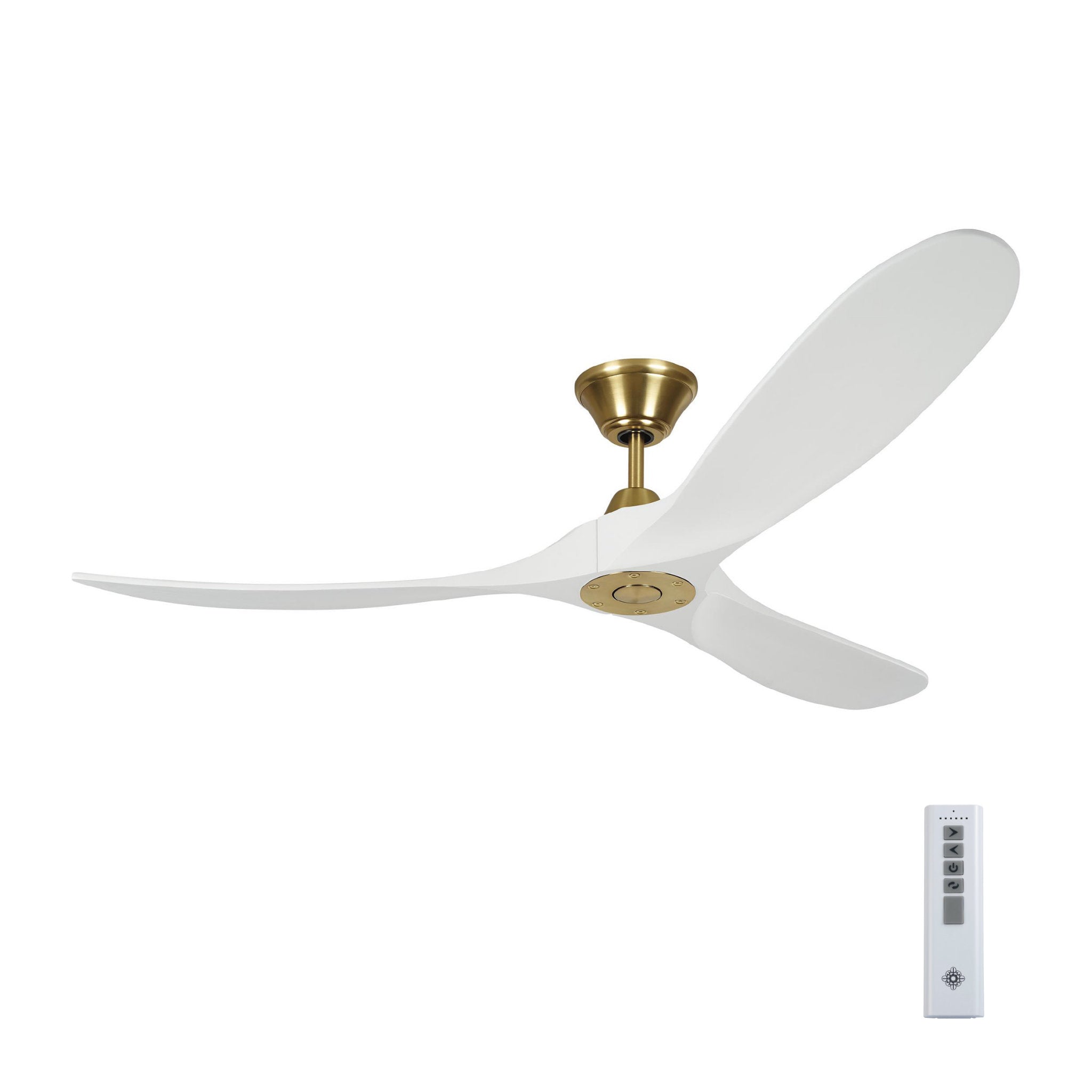 Maverick 60" Ceiling Fan in Burnished Brass w/ Matte White Blade D:60'' H:11 11/16''
