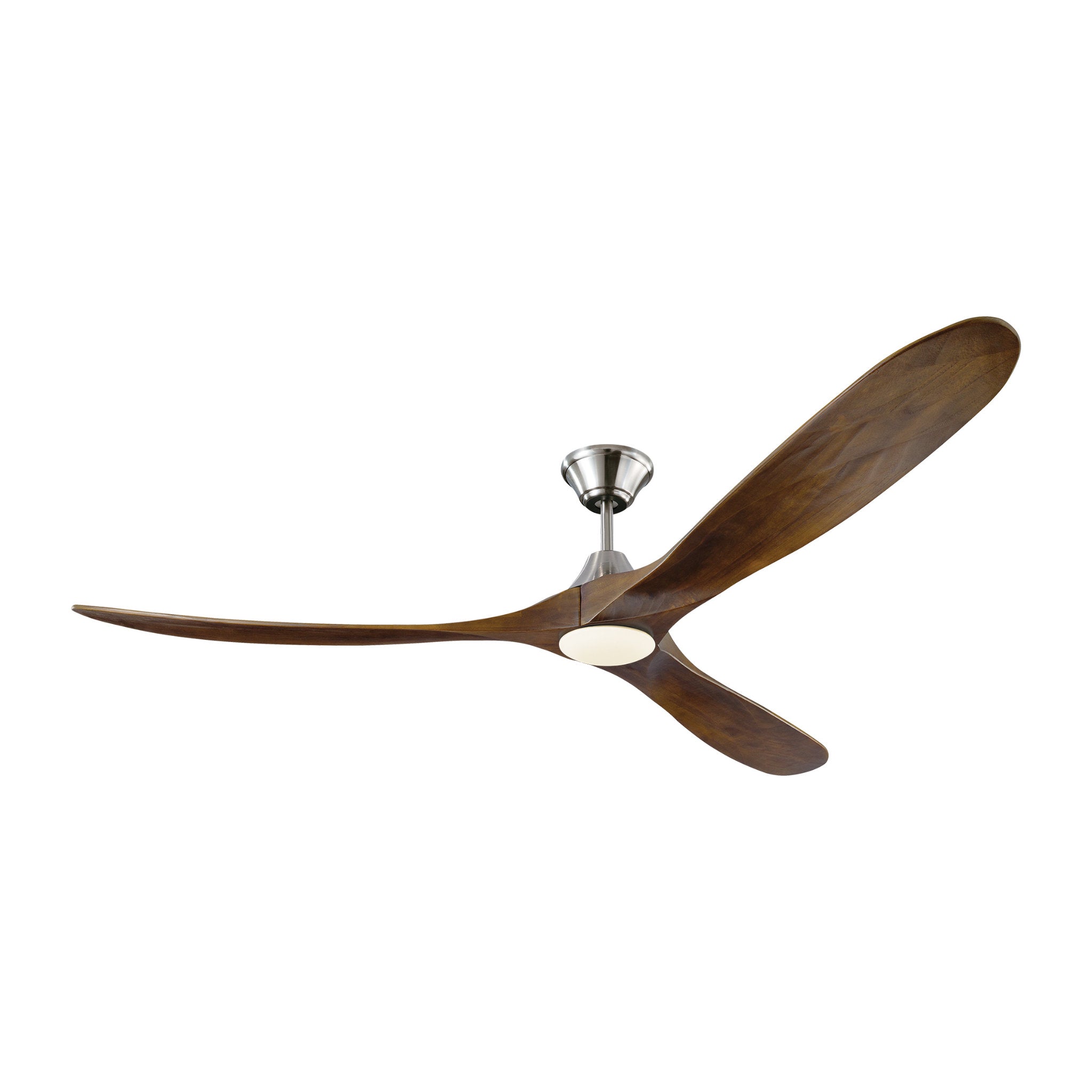 Maverick 70" LED Ceiling Fan in Brushed Steel w/ Dark Walnut Blade D:70'' H:13 13/16''