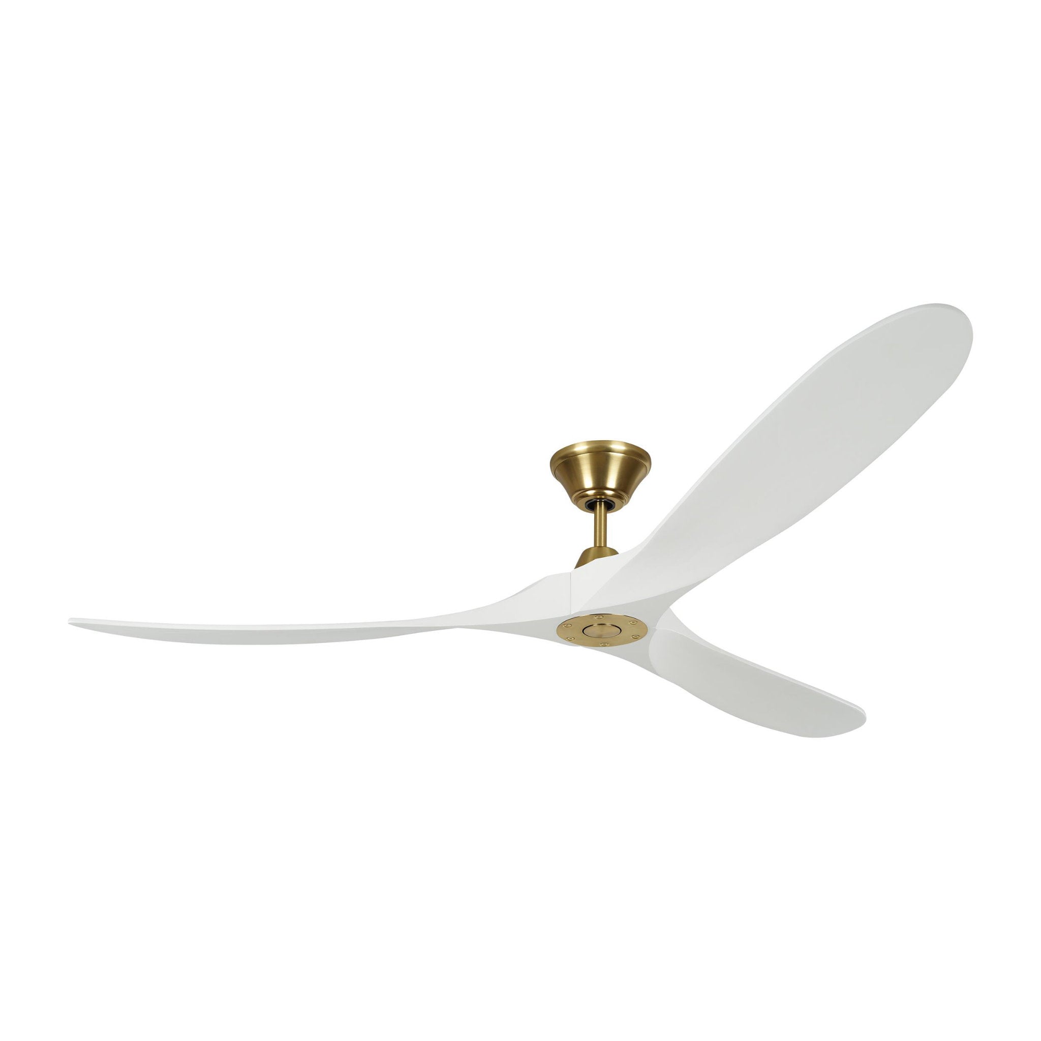 Maverick 70" Ceiling Fan in Burnished Brass w/ Matte White Blade D:70'' H:11 11/16''