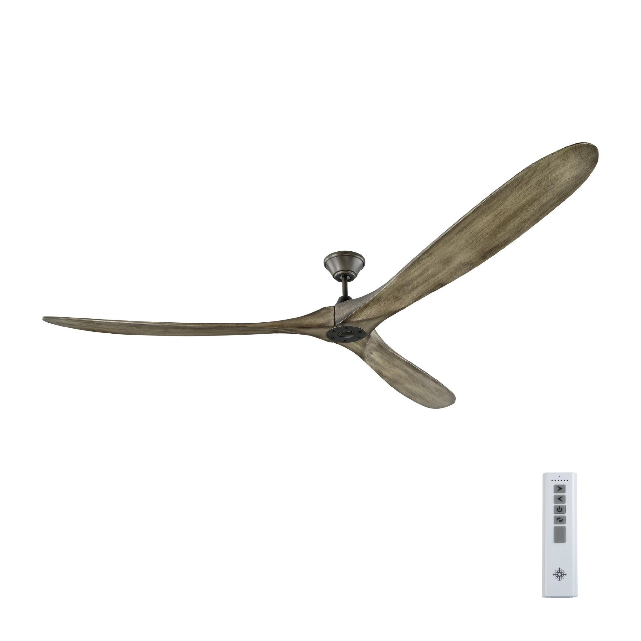 Maverick 88" Ceiling Fan in Aged Pewter w/ Light Grey Weathered Oak Blade D:88'' H:13 29/32''