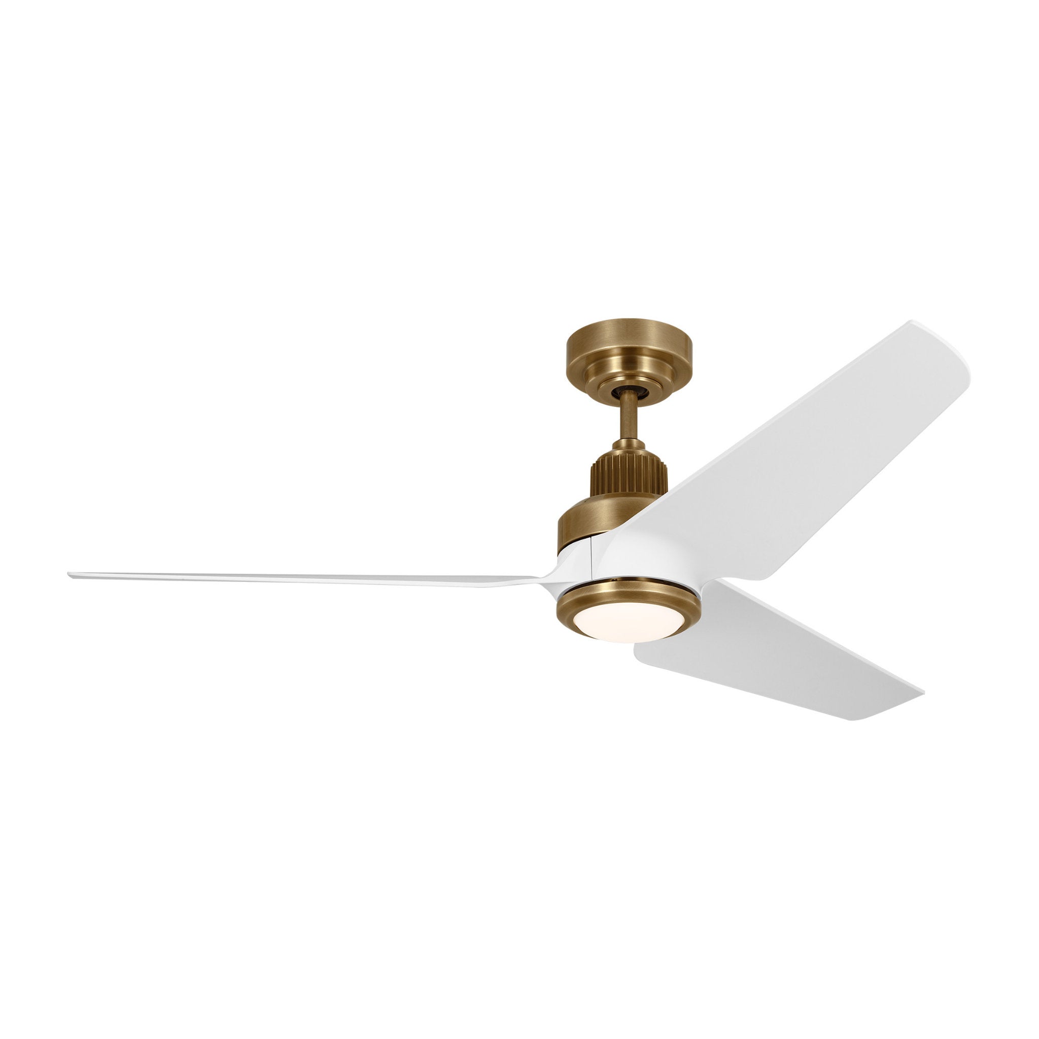 Chapman & Myers Ruhlmann 52" LED Ceiling Fan in Hand Rubbed Antique Brass w/ Matte White Blade D:52'' H:14 1/2''