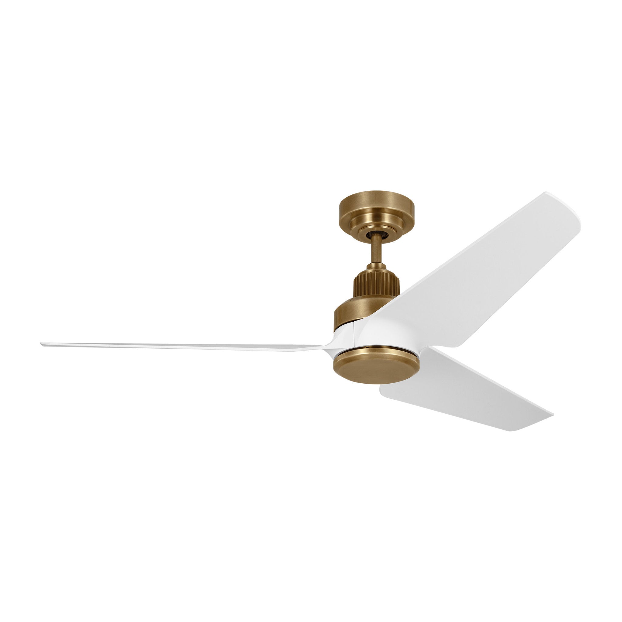Chapman & Myers Ruhlmann 52" LED Ceiling Fan in Hand Rubbed Antique Brass w/ Matte White Blade D:52'' H:14 1/2''