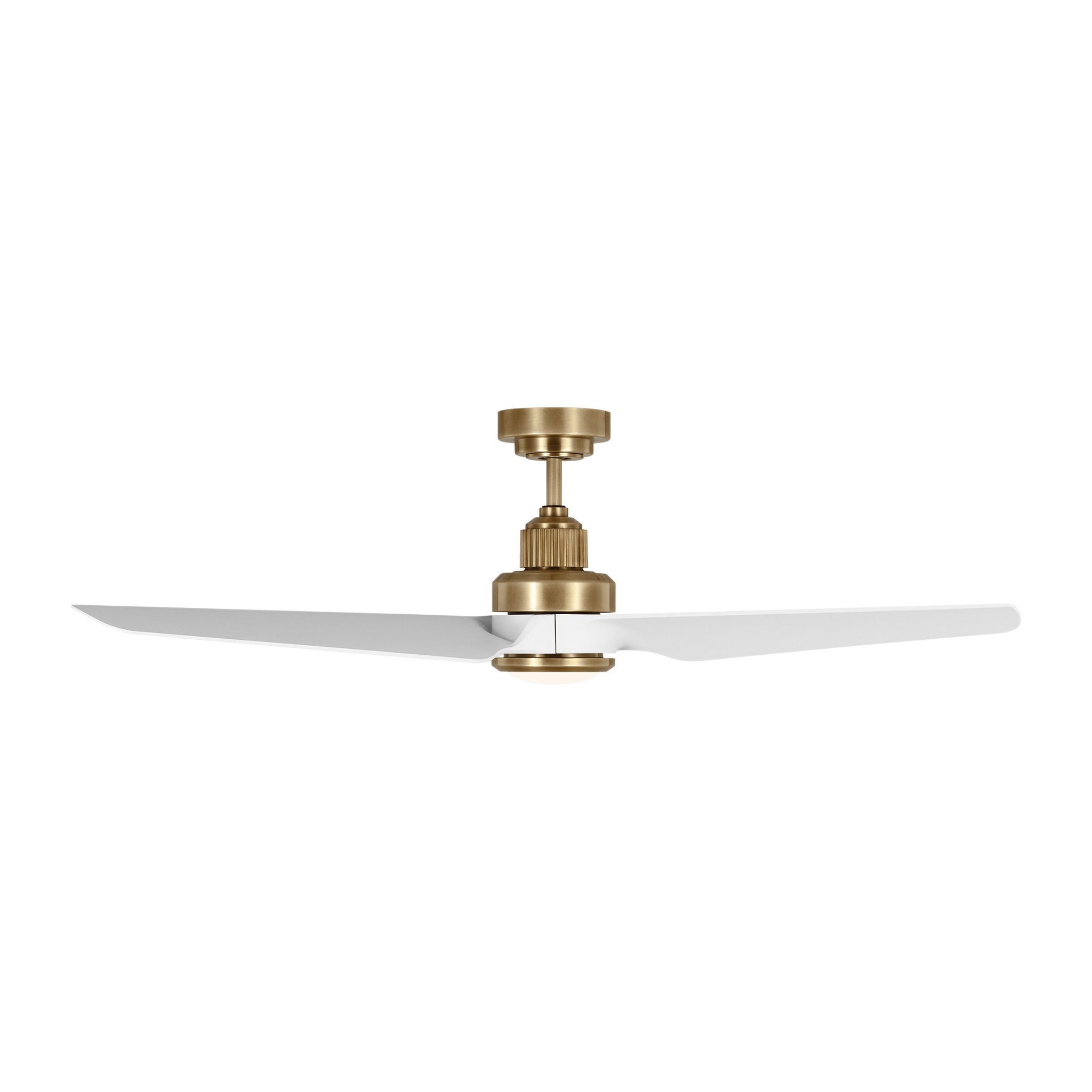 Chapman & Myers Ruhlmann 52" LED Ceiling Fan in Hand Rubbed Antique Brass w/ Matte White Blade D:52'' H:14 1/2''