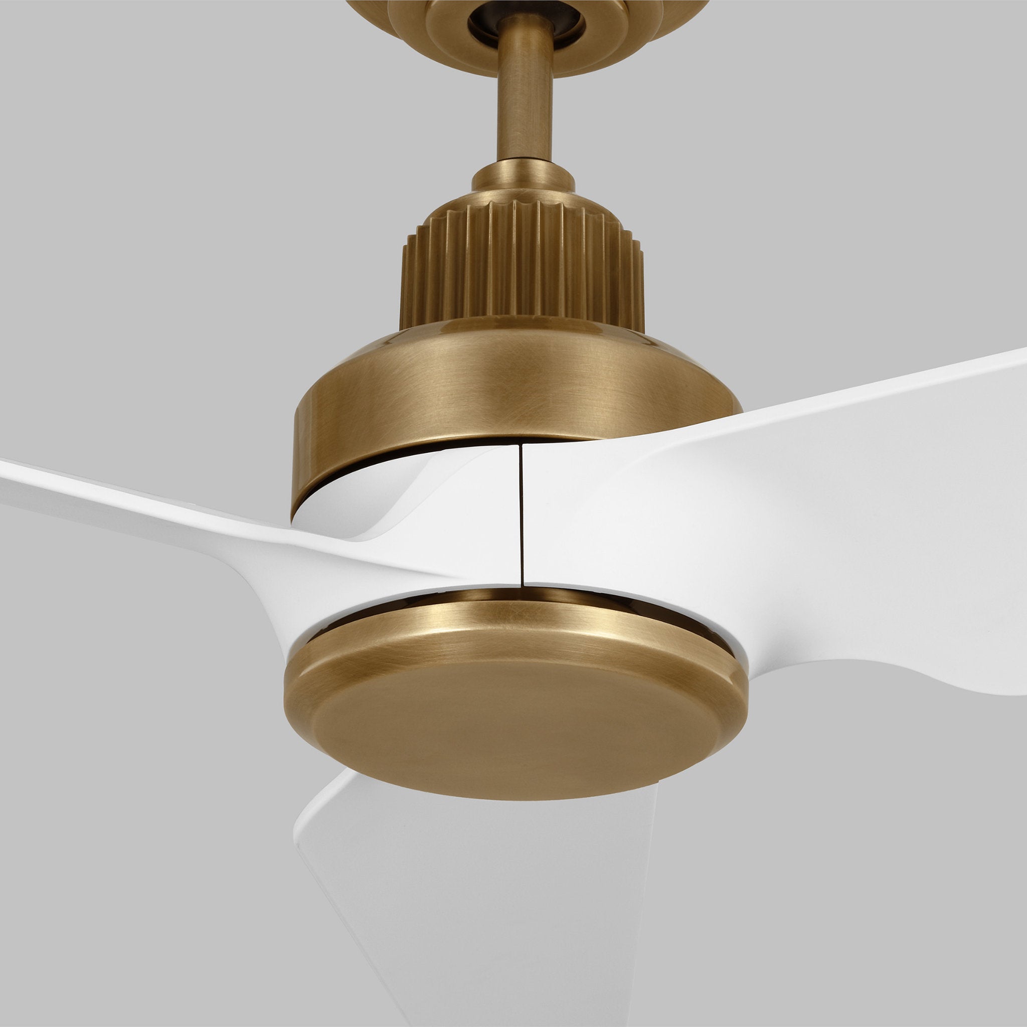 Chapman & Myers Ruhlmann 52" LED Ceiling Fan in Hand Rubbed Antique Brass w/ Matte White Blade D:52'' H:14 1/2''