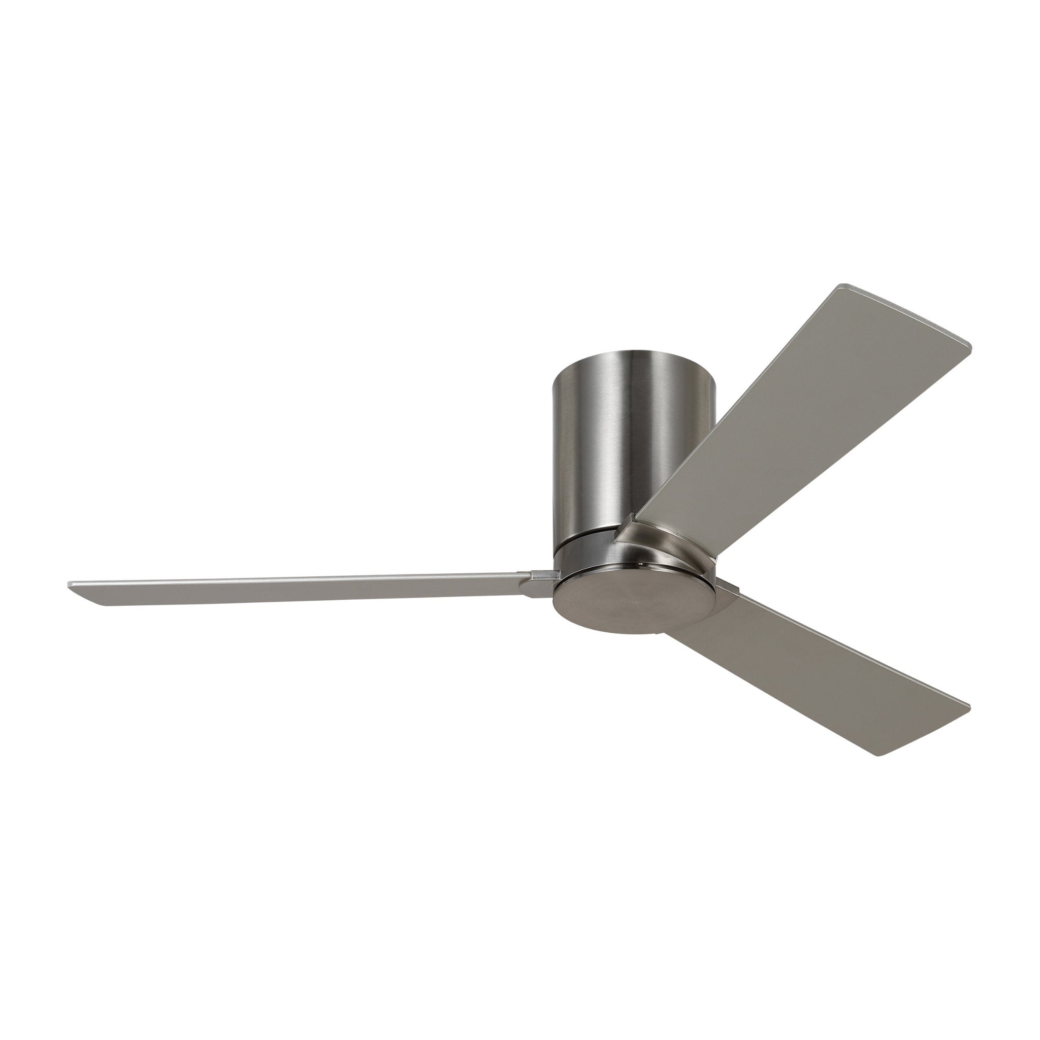 Rozzen 44" Ceiling Fan in Brushed Steel w/ Silver/American Walnut reversible blades Blade D:44'' H:9 5/16''
