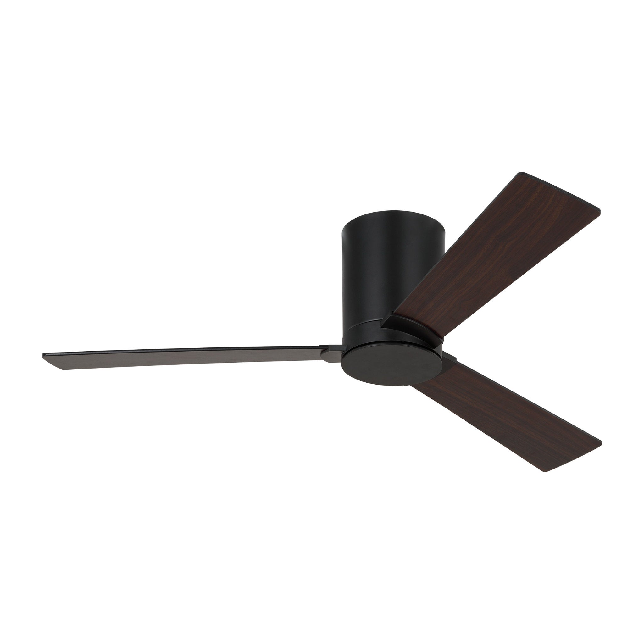 Rozzen 44" Ceiling Fan in Midnight Black w/ Midnight Black/American Walnut reversible blades Blade D:44'' H:9 5/16''