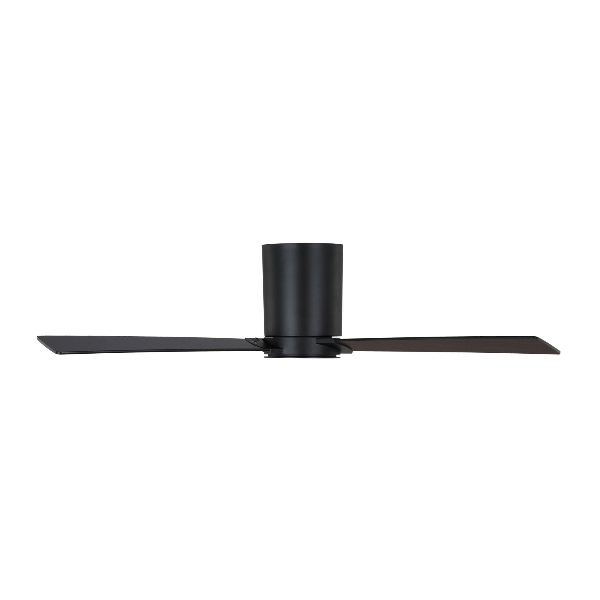Rozzen 44" Ceiling Fan in Midnight Black w/ Midnight Black/American Walnut reversible blades Blade D:44'' H:9 5/16''