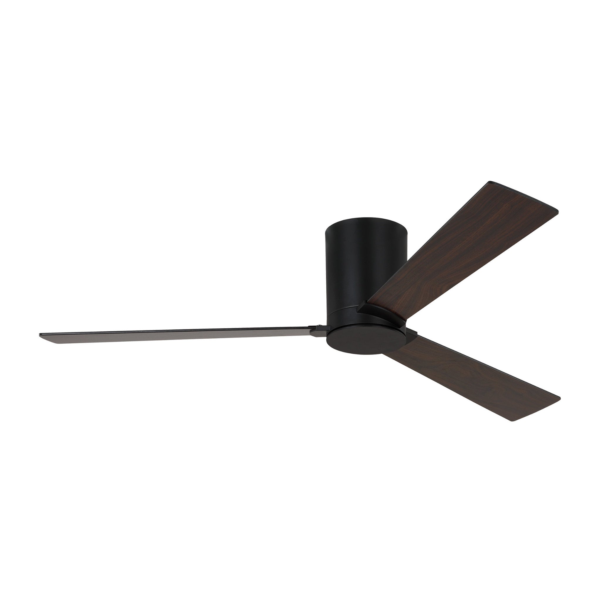 Rozzen 52" Ceiling Fan in Midnight Black w/ Midnight Black/American Walnut reversible blades Blade D:52'' H:9 5/16''
