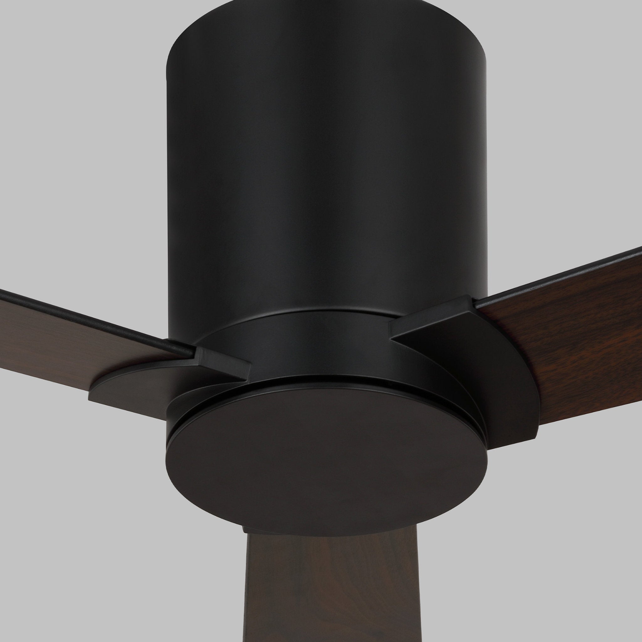 Rozzen 52" Ceiling Fan in Midnight Black w/ Midnight Black/American Walnut reversible blades Blade D:52'' H:9 5/16''
