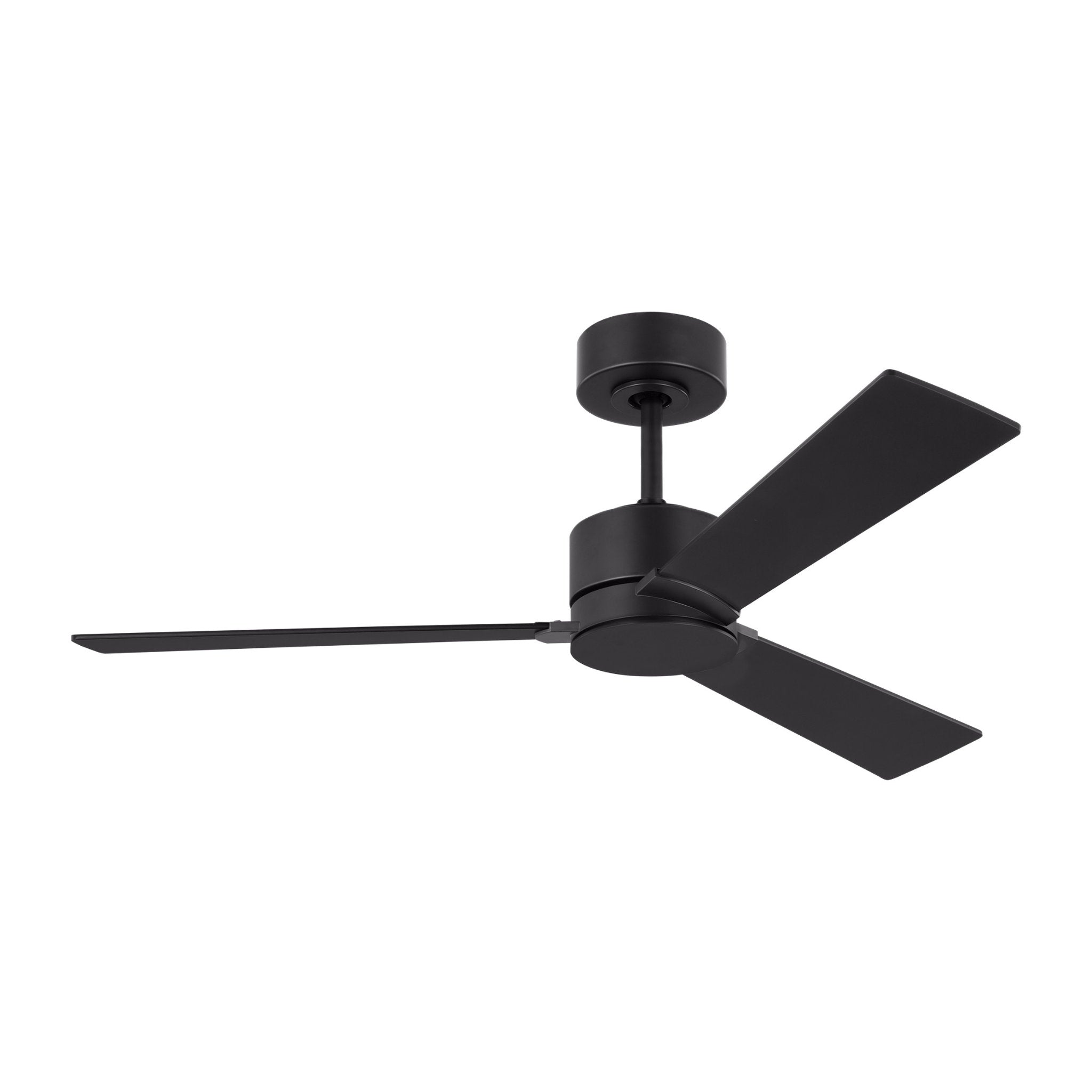 Rozzen 44" Ceiling Fan in Midnight Black w/ Midnight Black/American Walnut reversible blades Blade D:44'' H:12 19/32''