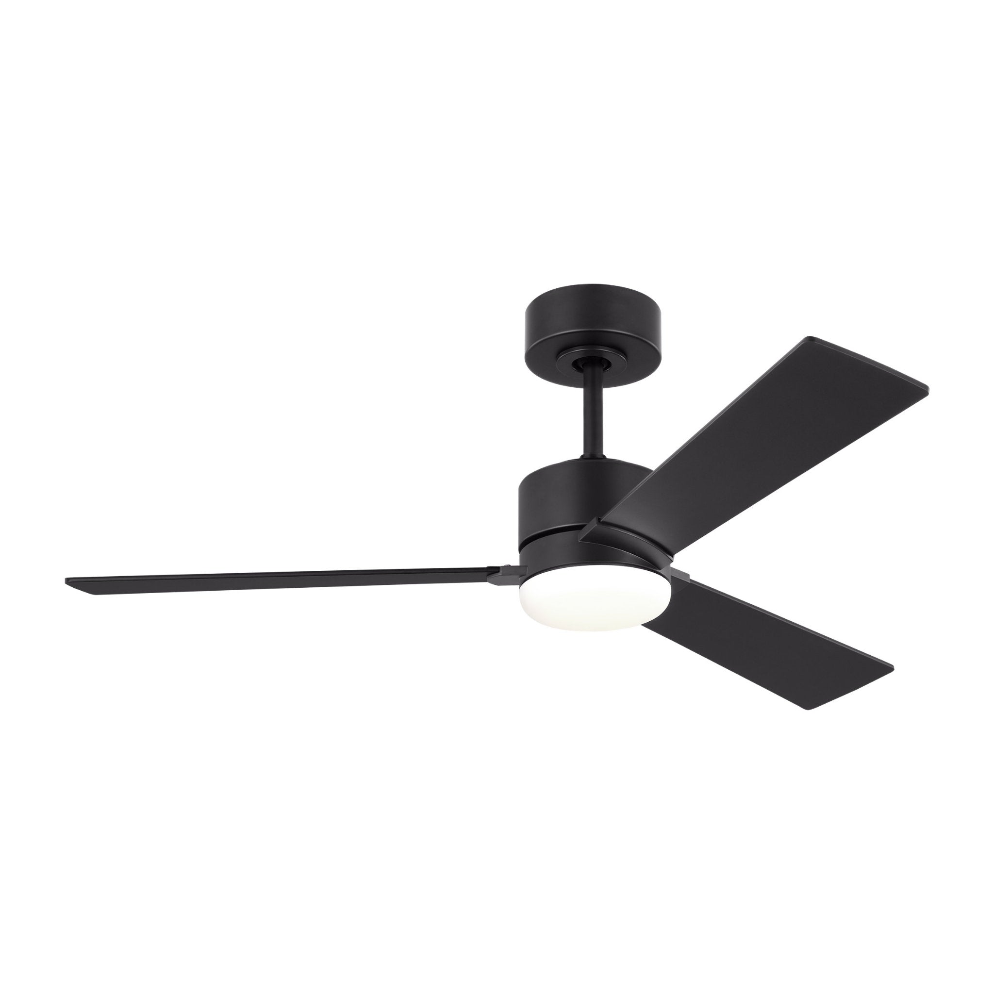 Rozzen 44" Ceiling Fan in Midnight Black w/ Midnight Black/American Walnut reversible blades Blade D:44'' H:12 19/32''