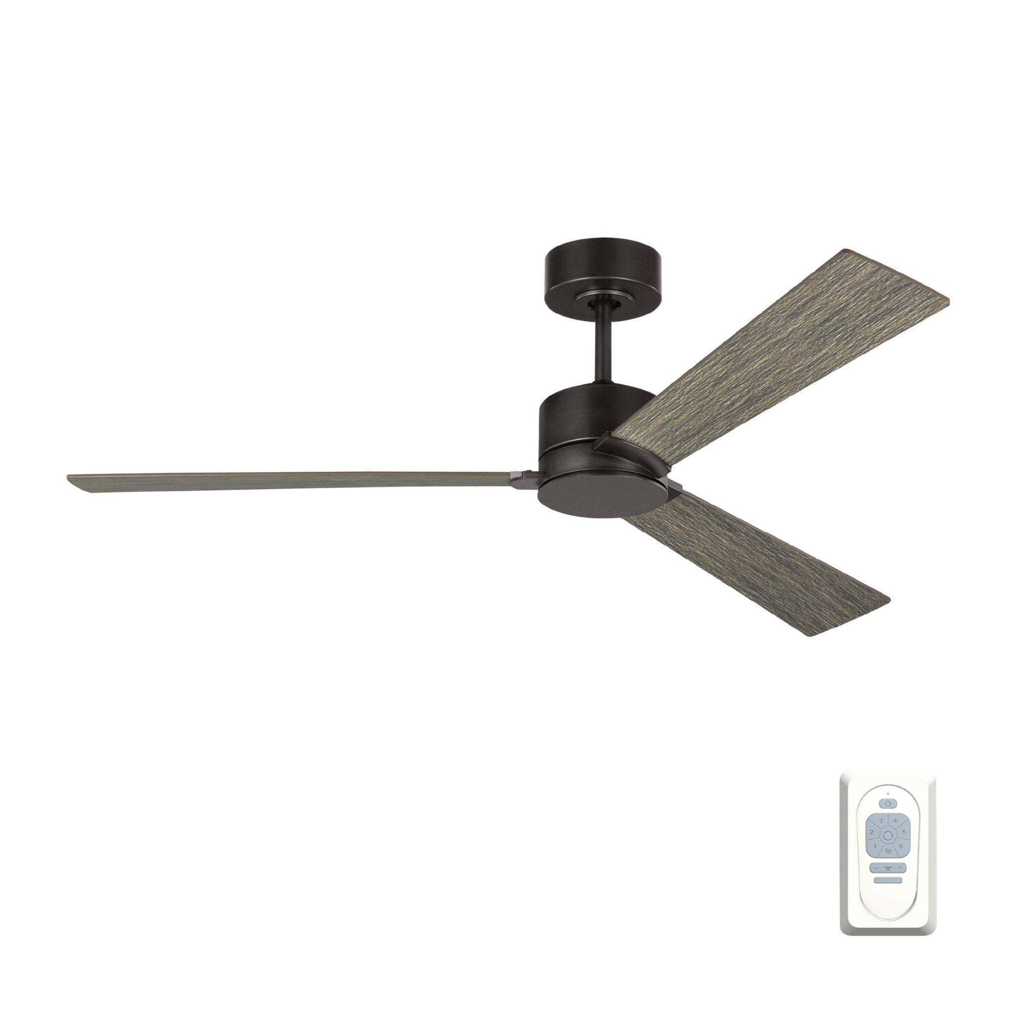 Rozzen 52" Ceiling Fan in Aged Pewter w/ Light Grey Weathered Oak Blade D:52'' H:12 19/32''
