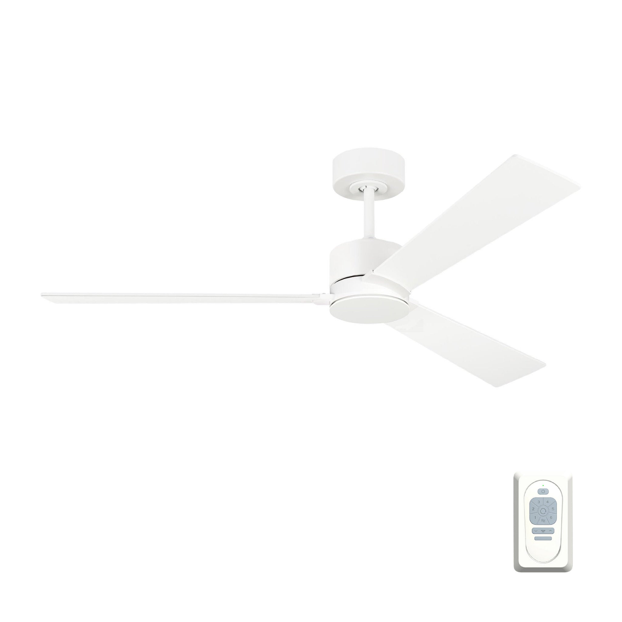 Rozzen 52" Ceiling Fan in Matte White w/ Matte White Blade D:52'' H:12 19/32''