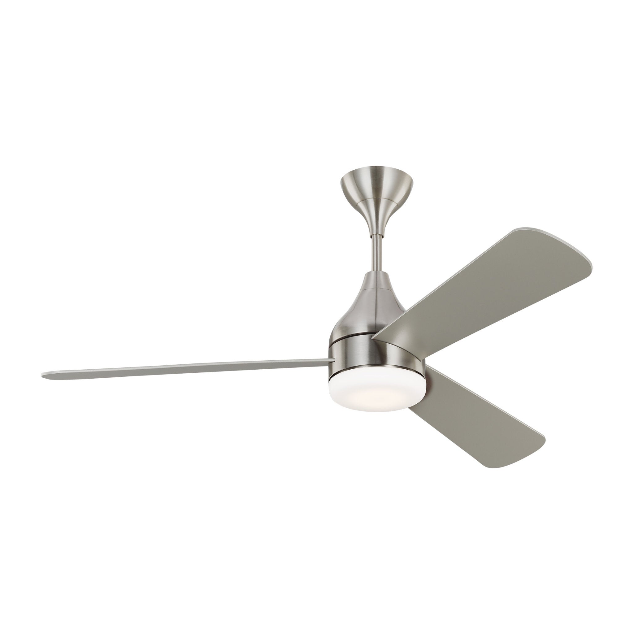 Barbara Barry Streaming 52" LED Ceiling Fan in Brushed Steel w/ Silver/American Walnut reversible blades Blade D:52'' H:17 29/32''