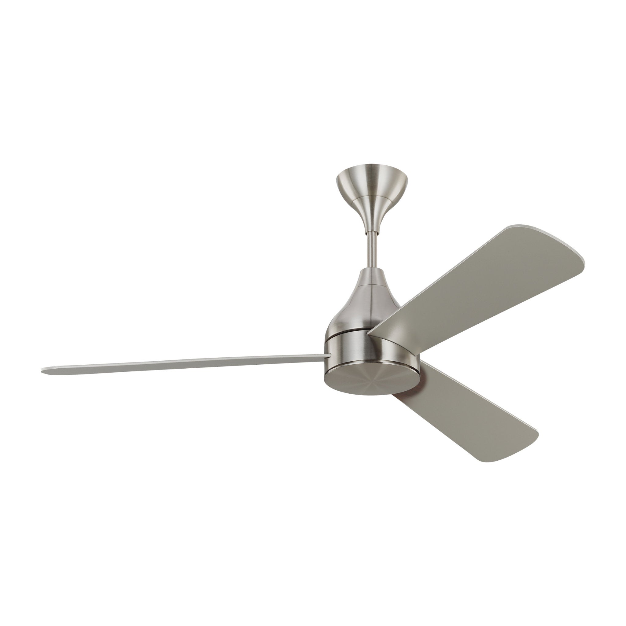 Barbara Barry Streaming 52" LED Ceiling Fan in Brushed Steel w/ Silver/American Walnut reversible blades Blade D:52'' H:17 29/32''