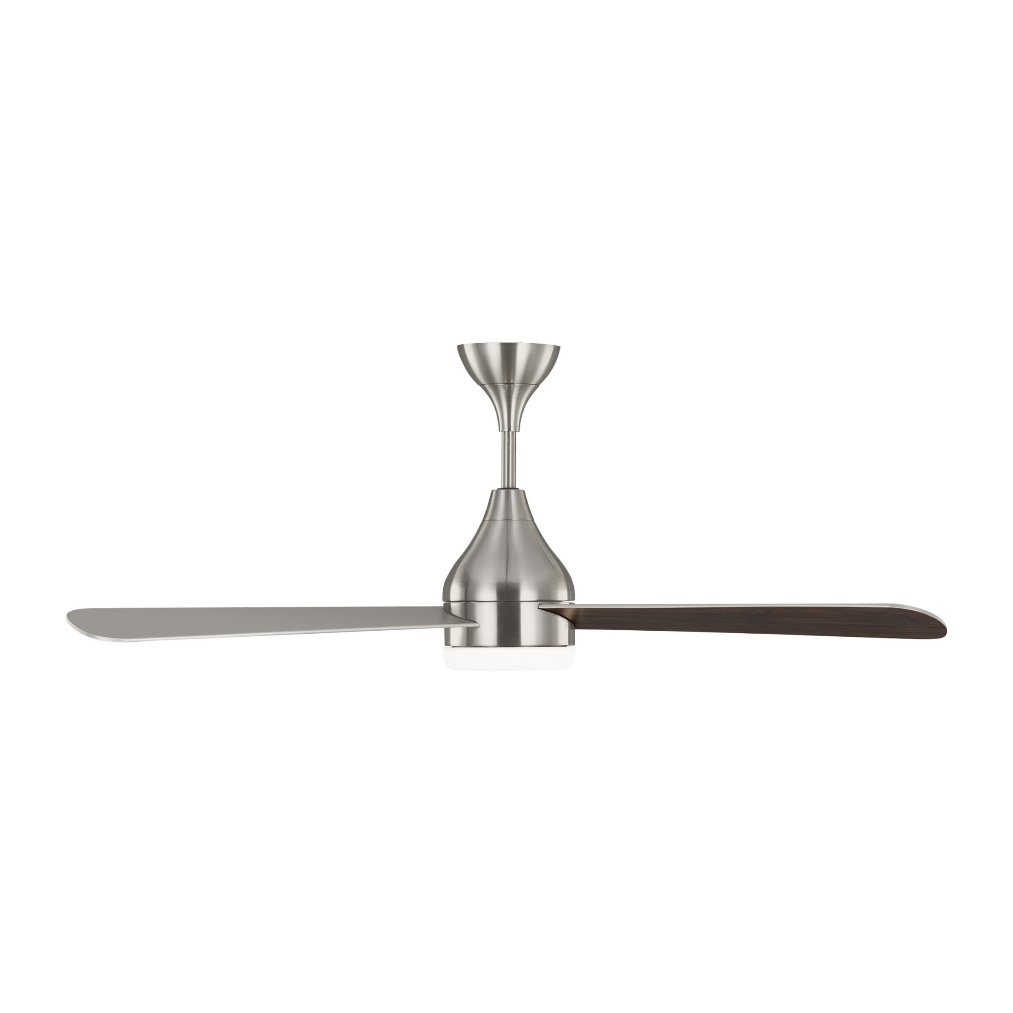 Barbara Barry Streaming 52" LED Ceiling Fan in Brushed Steel w/ Silver/American Walnut reversible blades Blade D:52'' H:17 29/32''