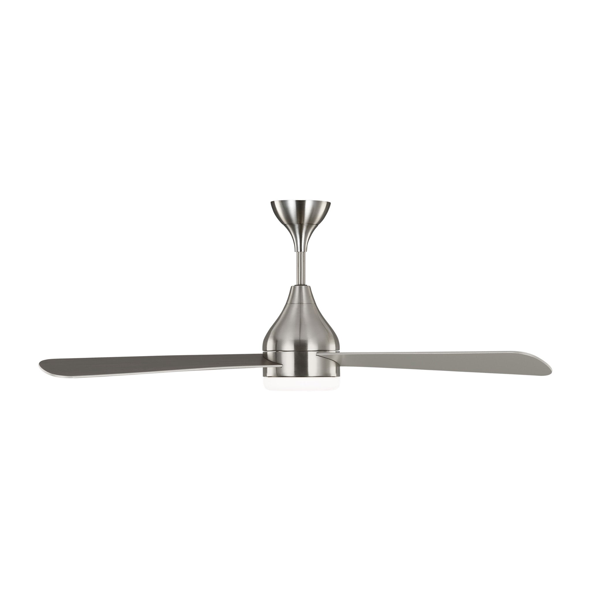 Barbara Barry Streaming 52" LED Ceiling Fan in Brushed Steel w/ Silver/American Walnut reversible blades Blade D:52'' H:17 29/32''