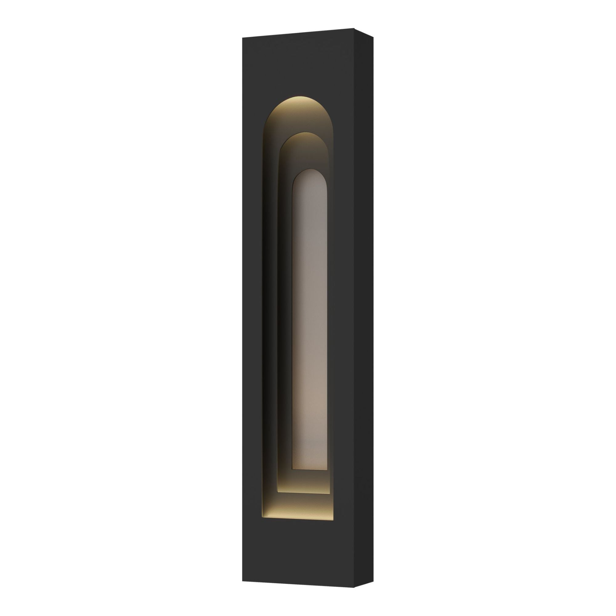 Procession Arch Large Outdoor Sconce 2-Light Coastal Burnished Steel Accent in Coastal Black