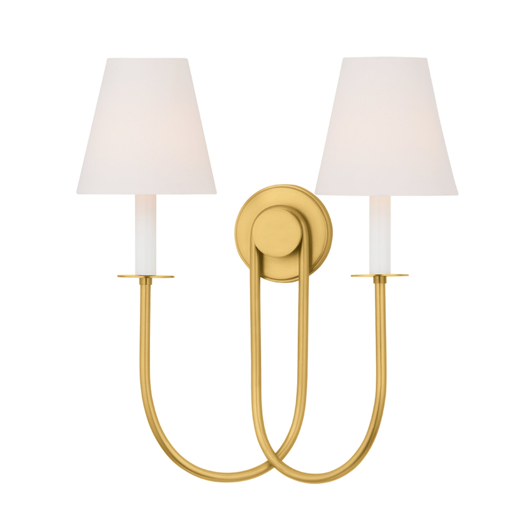 Midtown 2-Light Wall Sconce in Aged Brass 17.5W x 19.75H
