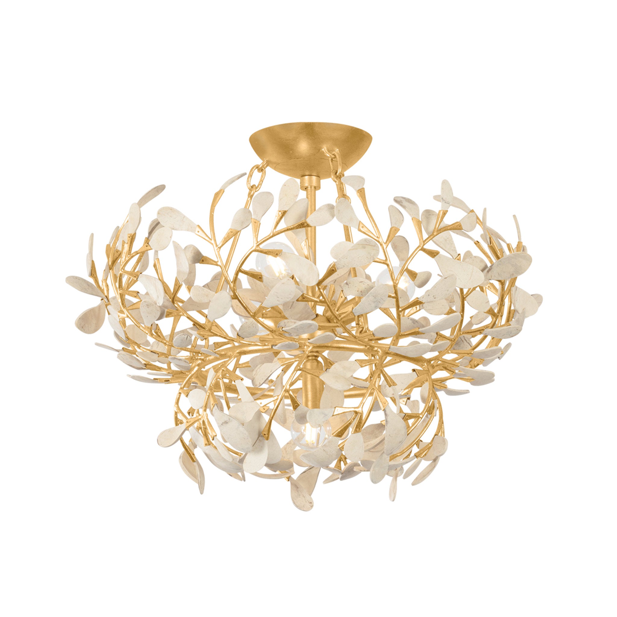 Maybrook 4-Light Semi Flush in Vintage Gold Leaf 22W x 14H