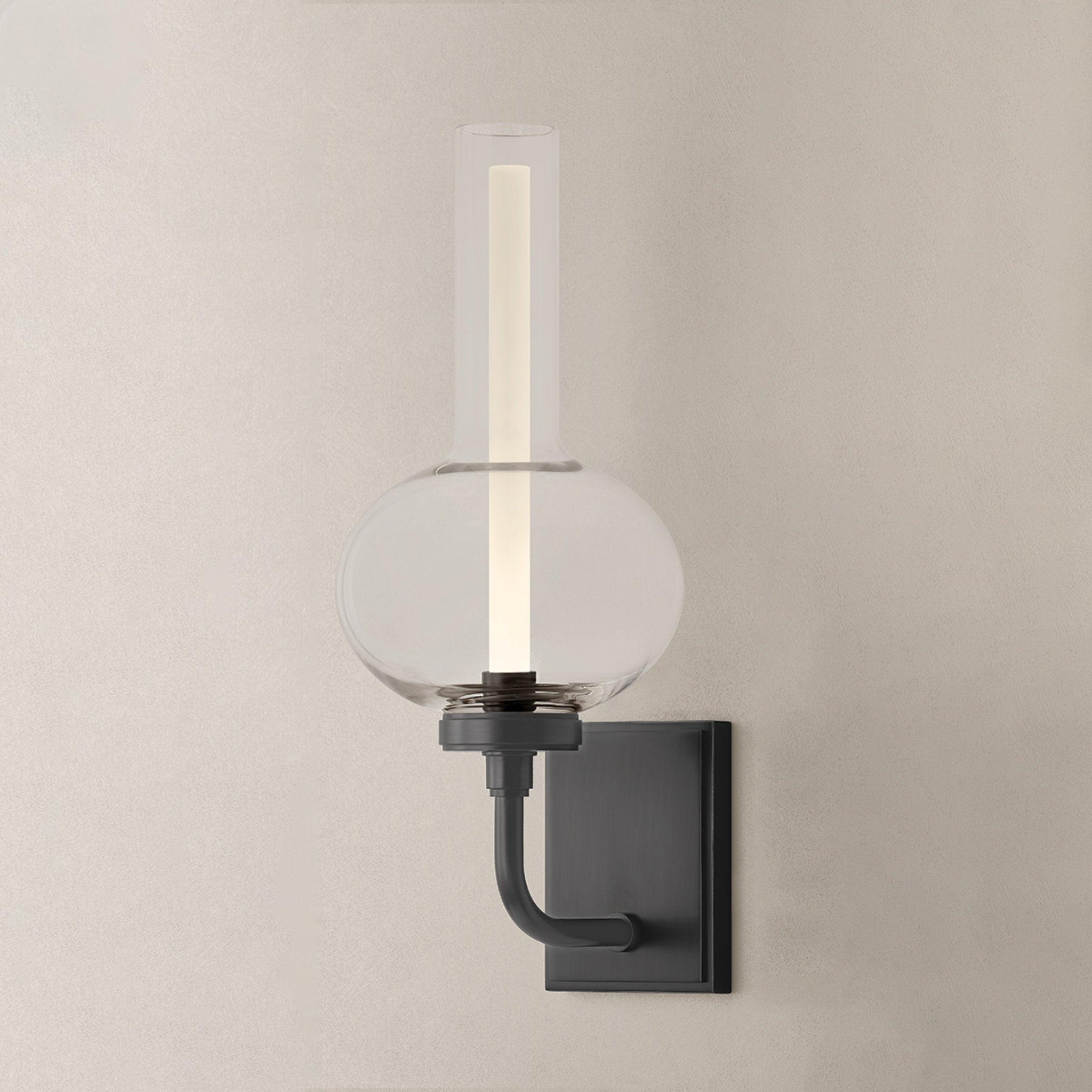 Rossman 1-Light Wall Sconce in Distressed Bronze 6.75W x 16.5H