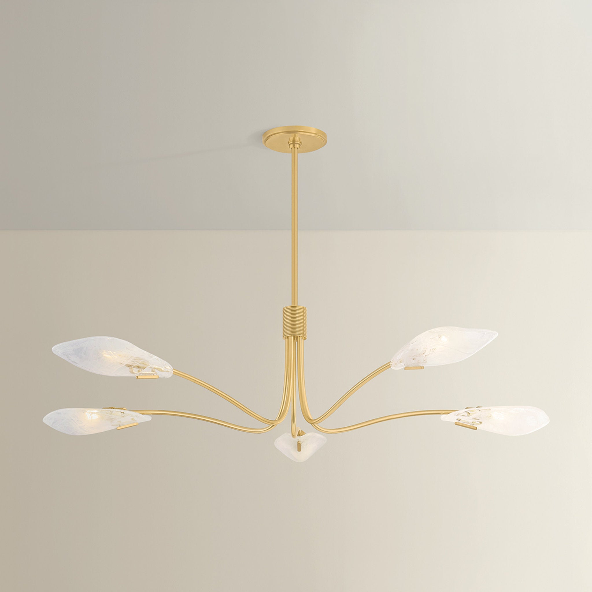 Tenafly 5-Light Chandelier in Aged Brass 56W x 12.25H