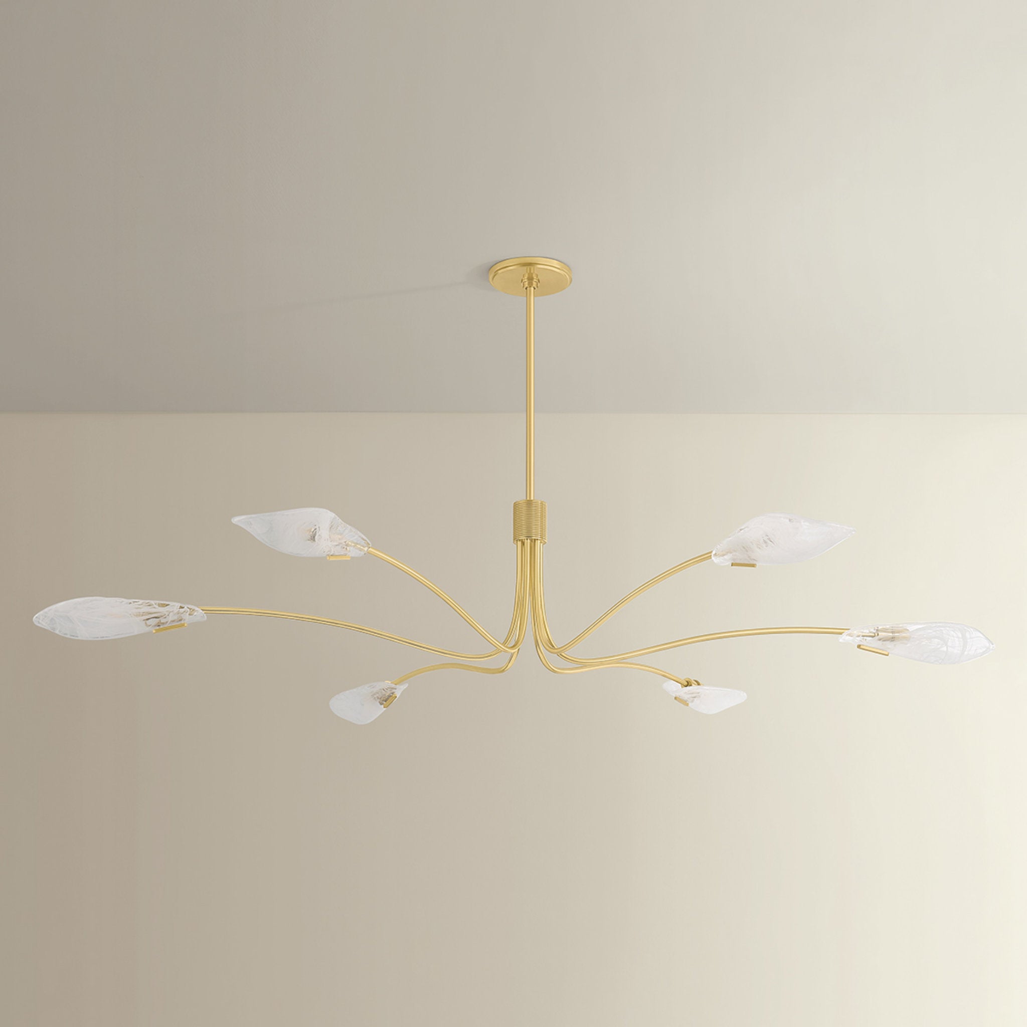 Tenafly 6-Light Chandelier in Aged Brass 72W x 12.25H