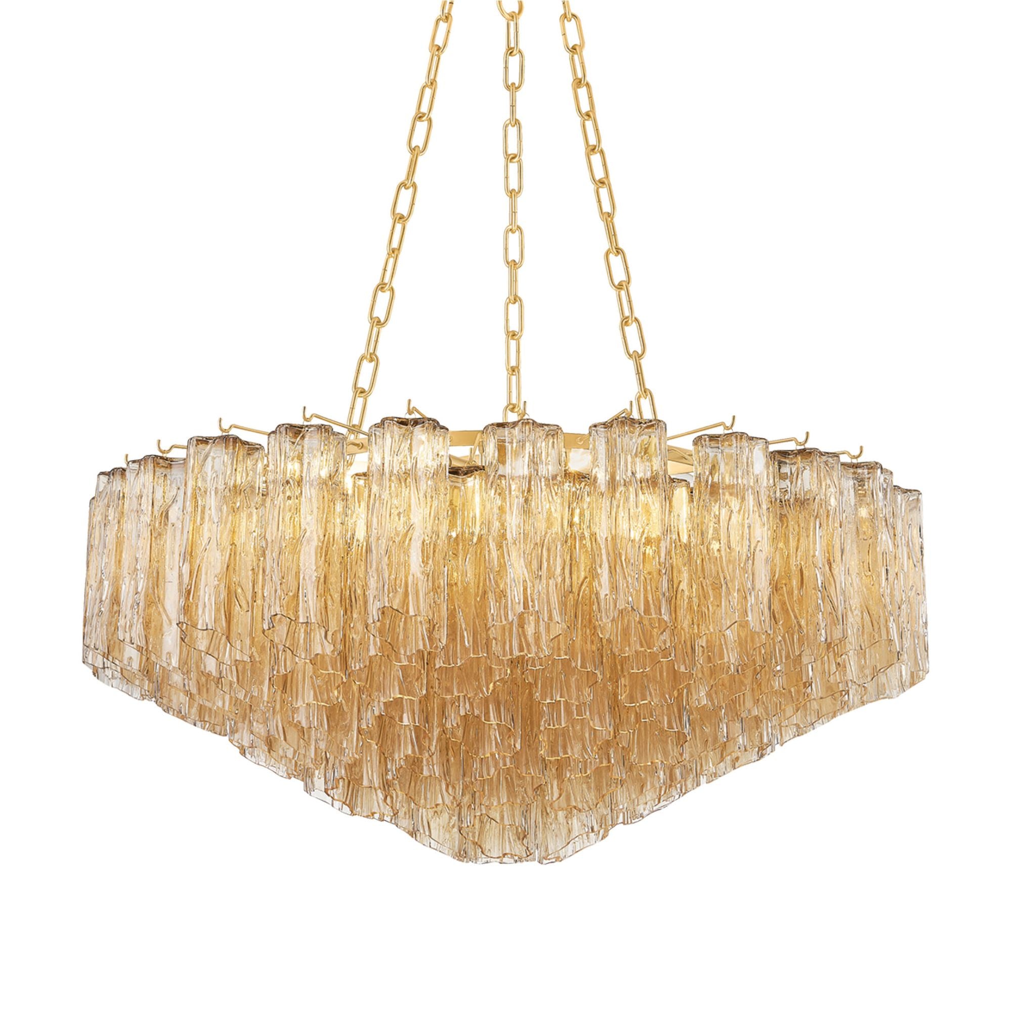 Watertown 9-Light Chandelier in Aged Brass 33W x 15.75H