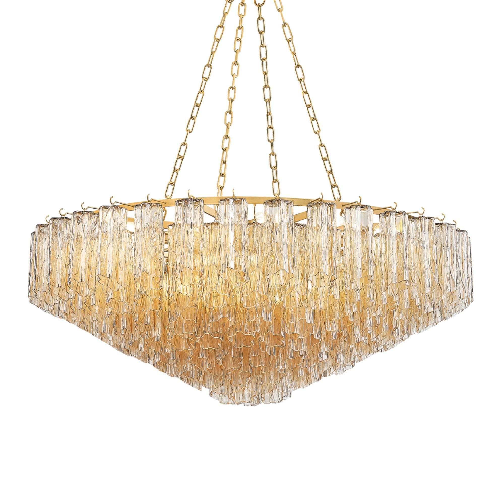 Watertown 21-Light Chandelier in Aged Brass 46L x 46W x 18.5H