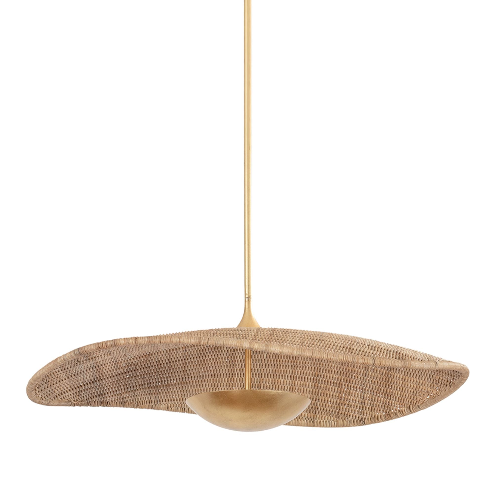 Shiloh 1-Light Pendant in Vintage Gold Leaf 35.25W x 10.75H