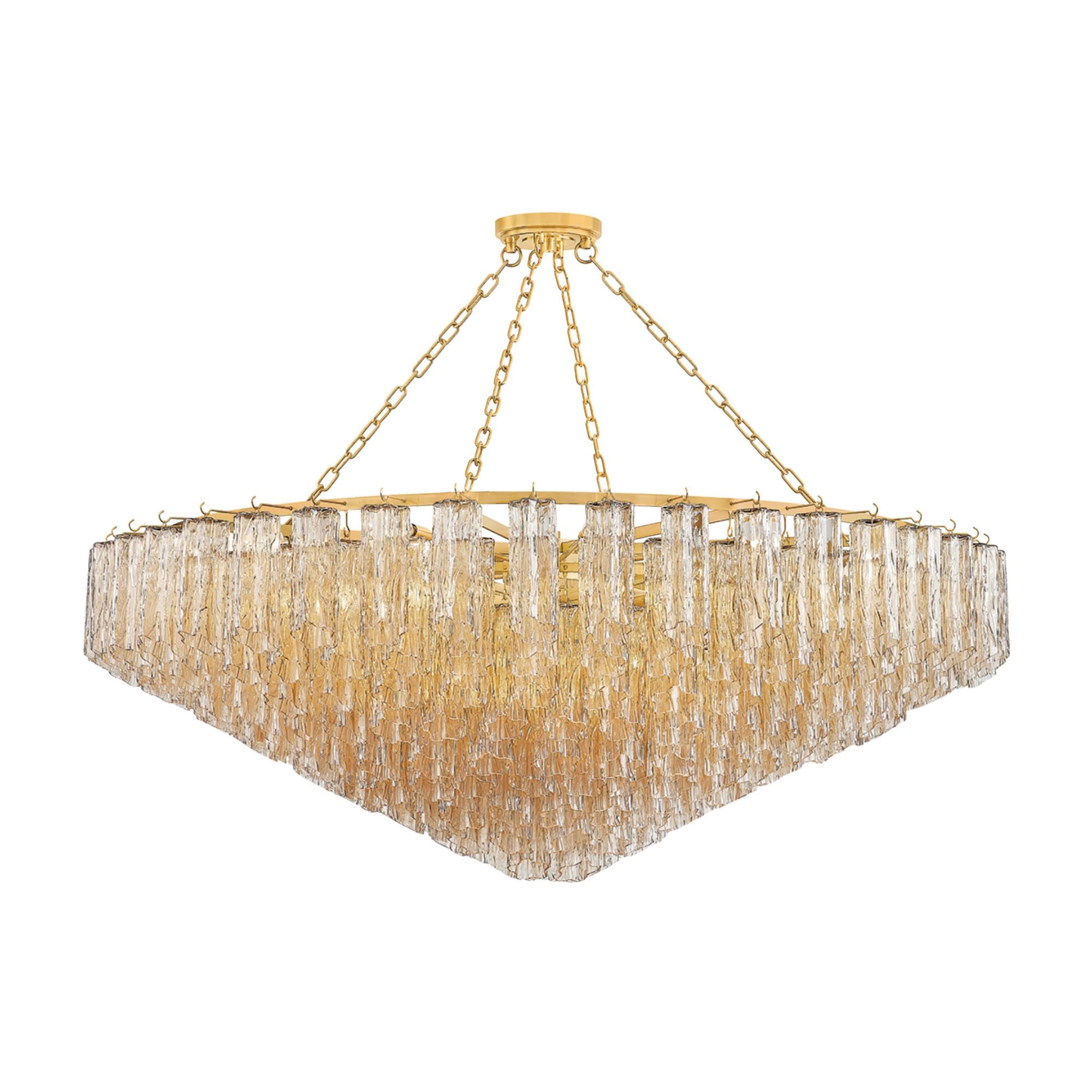 Watertown 33-Light Chandelier in Aged Brass 59.5W x 21.75H
