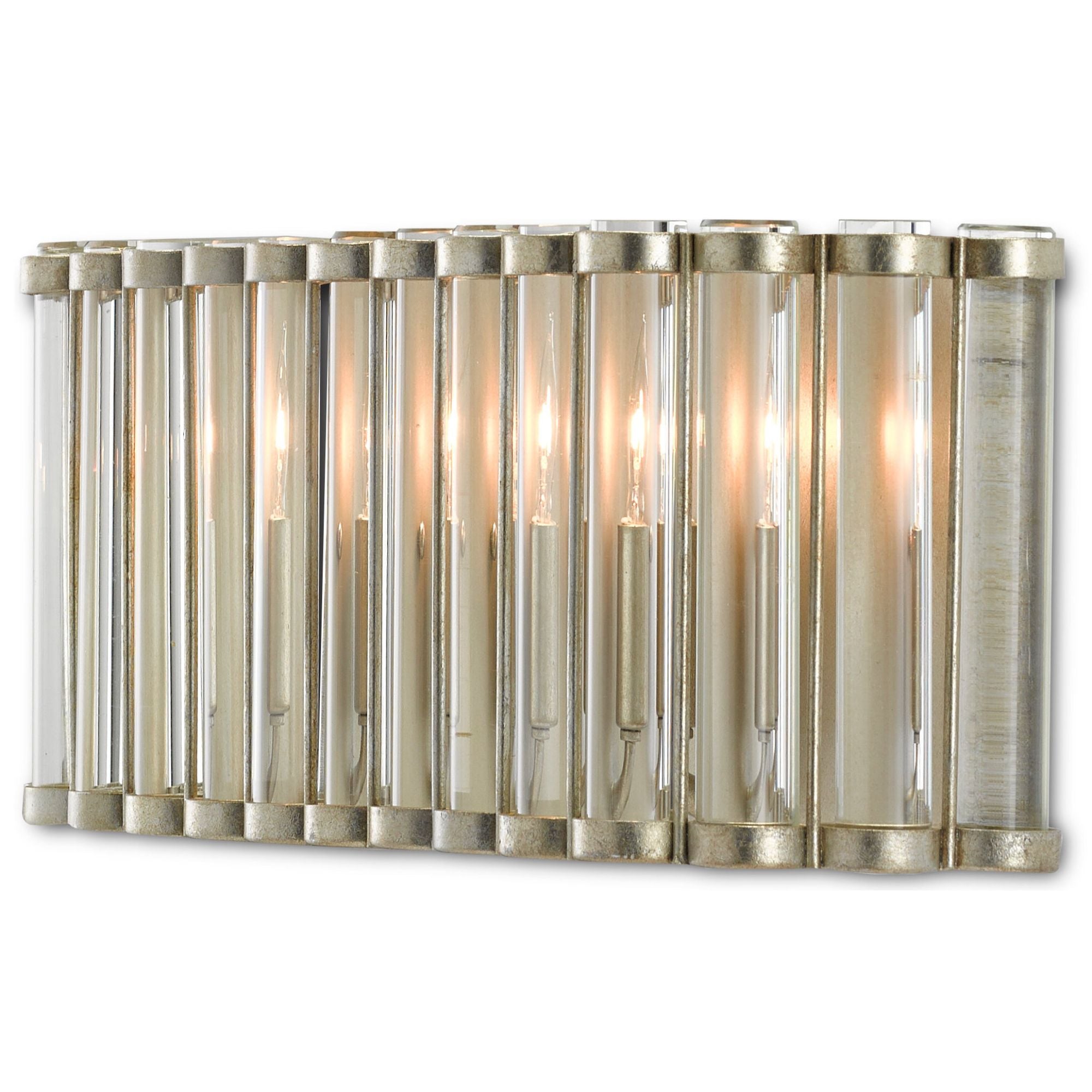 Warwick Wall Sconce - Contemporary Silver Leaf/Clear