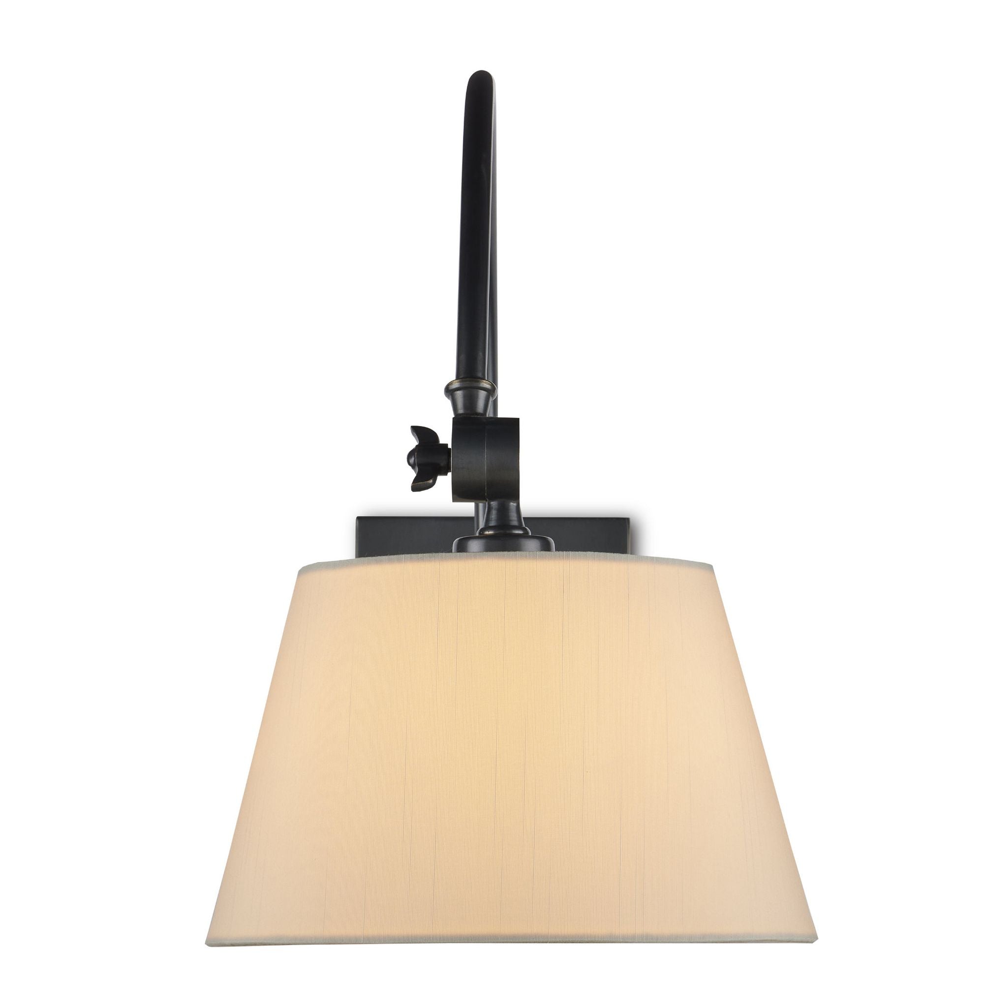 Ashby Bronze Swing-Arm Wall Sconce, White Shade - Oil Rubbed Bronze