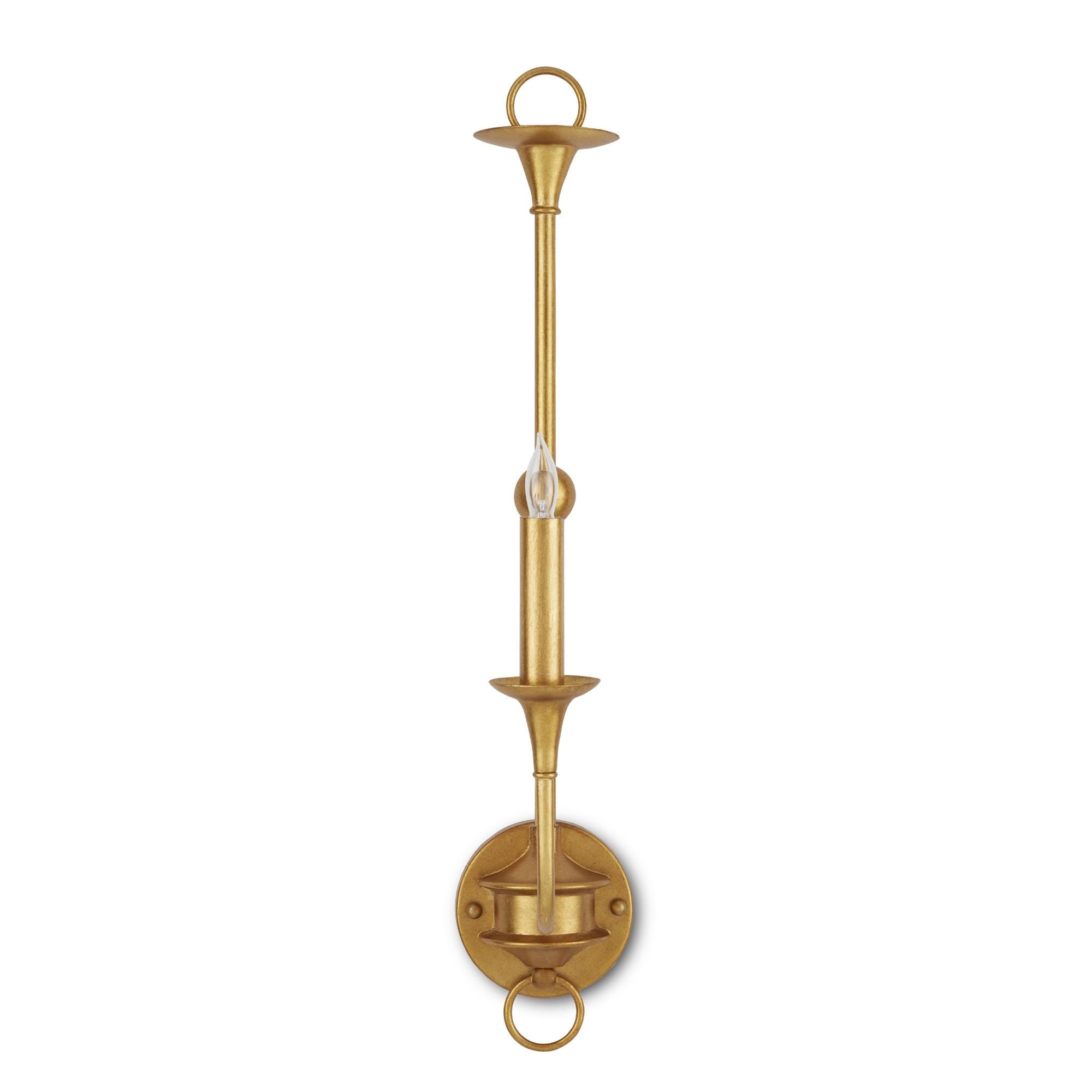 Nottaway Gold Single-Light Wall Sconce - Contemporary Gold Leaf