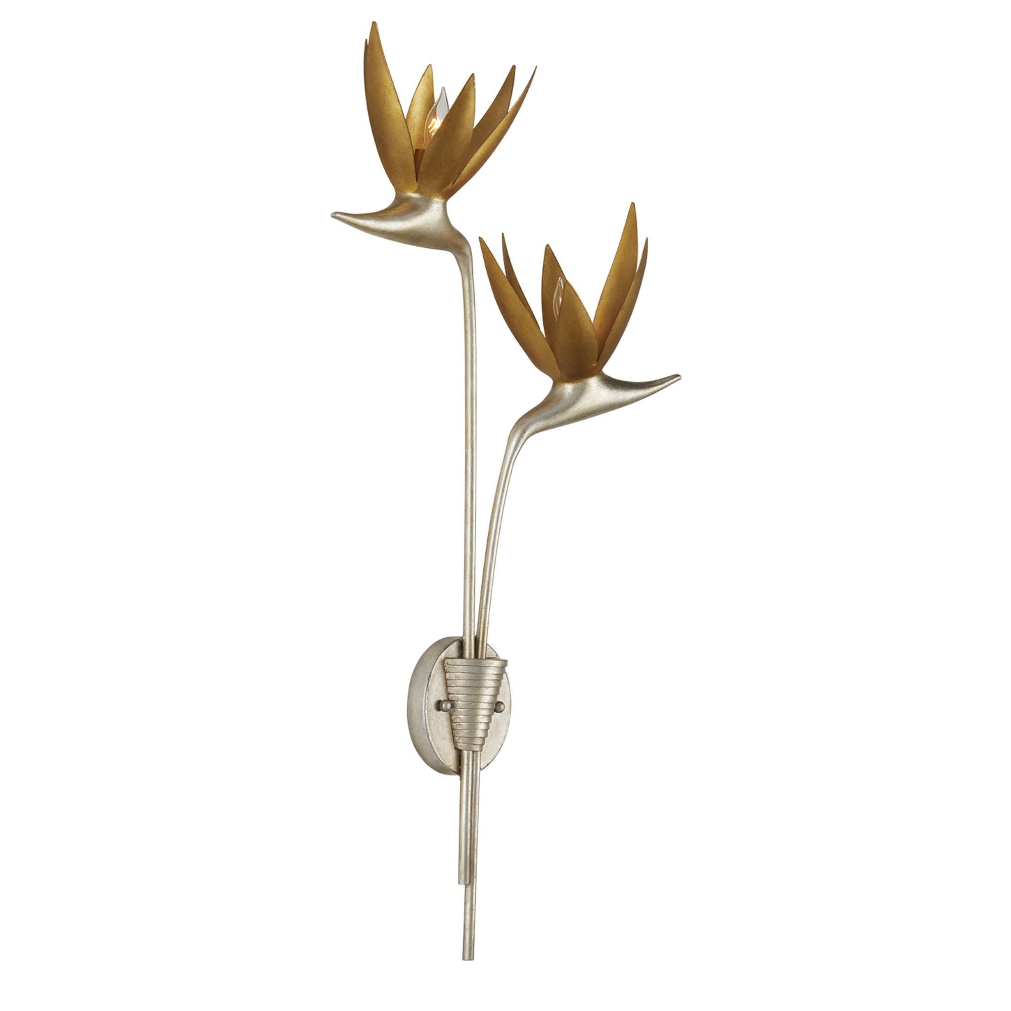 Paradiso Gold & Silver Wall Sconce, Right - Contemporary Silver Leaf/Contemporary Gold Leaf/Gold