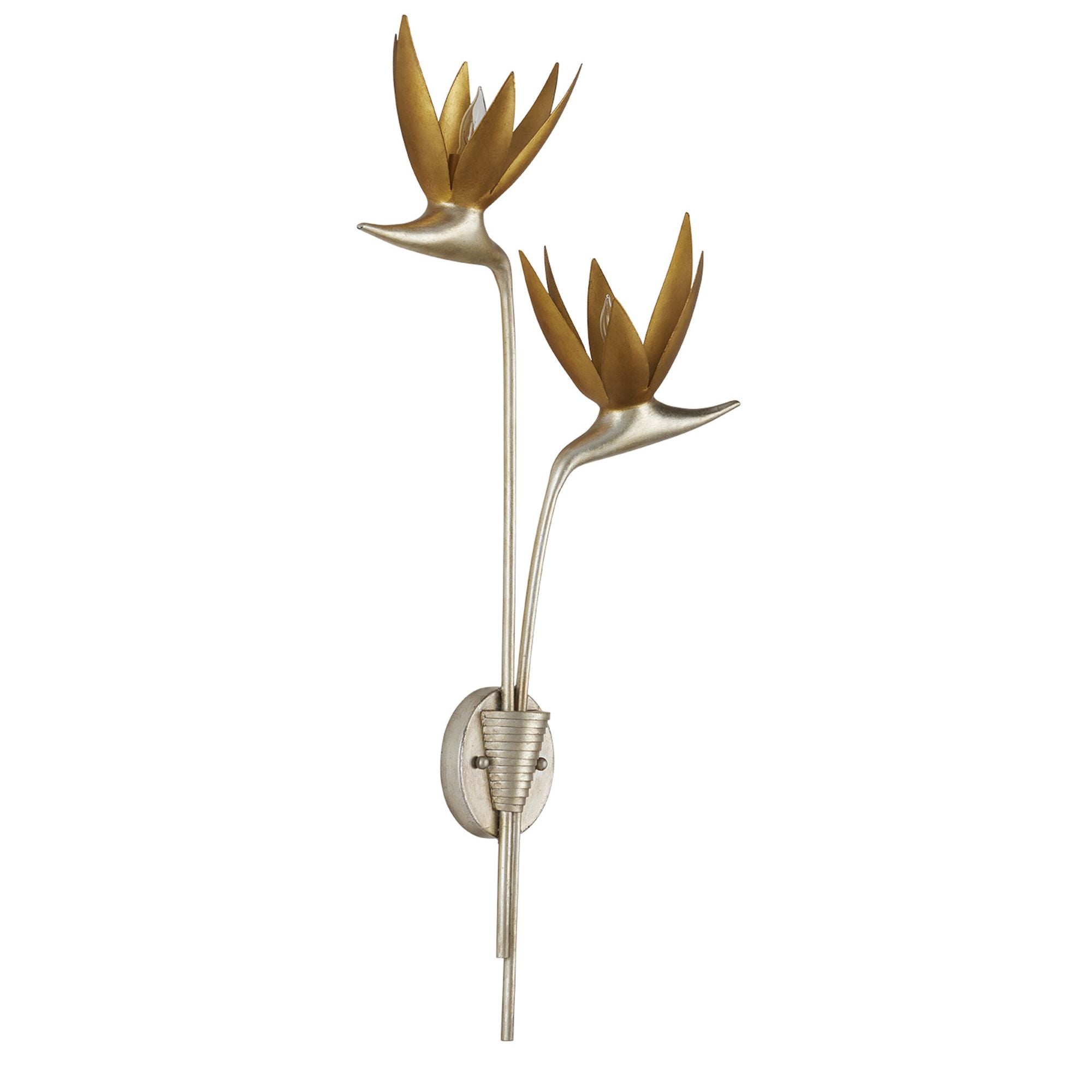 Paradiso Gold & Silver Wall Sconce, Right - Contemporary Silver Leaf/Contemporary Gold Leaf/Gold