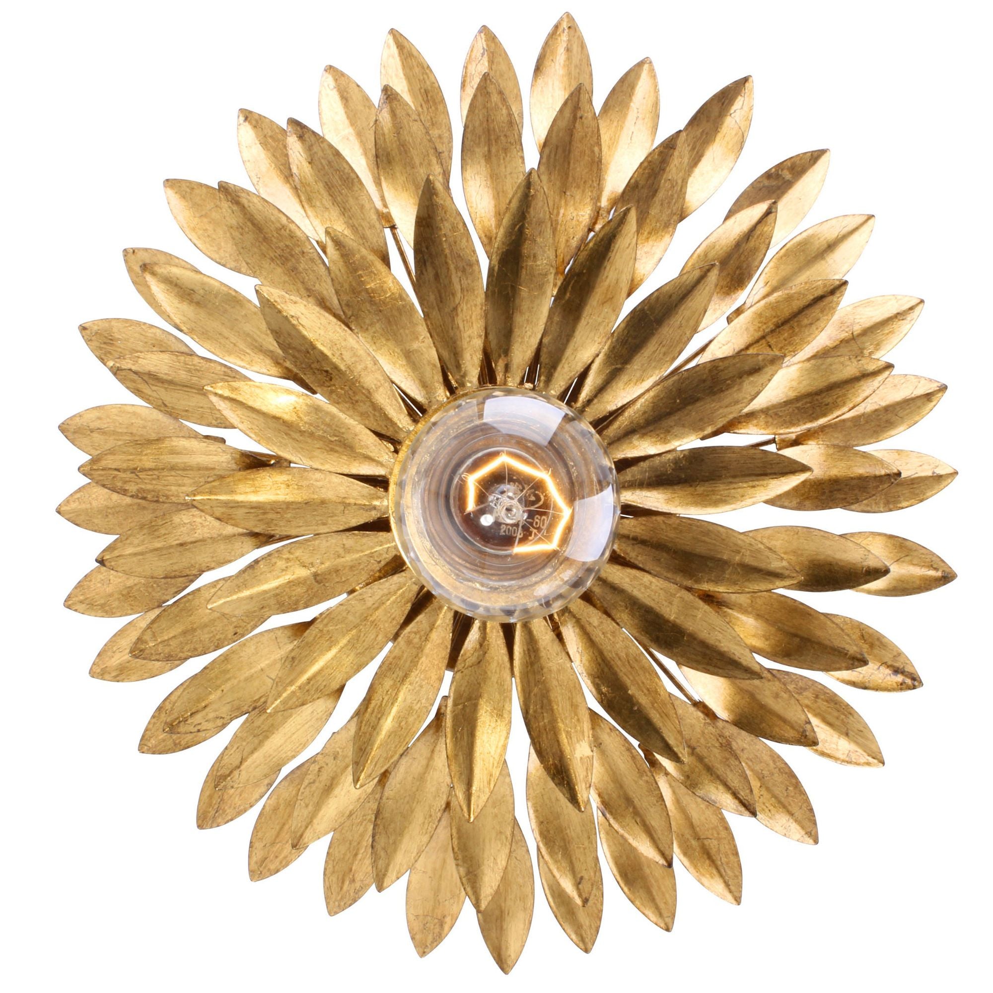 Broche 11'' Antique Gold Sconce Gold 11"W x 11"H x 3.5"D