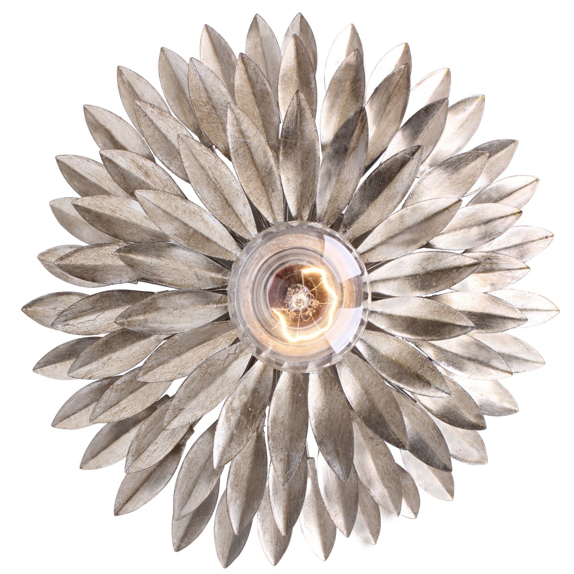 Broche 11'' Antique Silver Sconce Silver 11"W x 11"H x 3.5"D