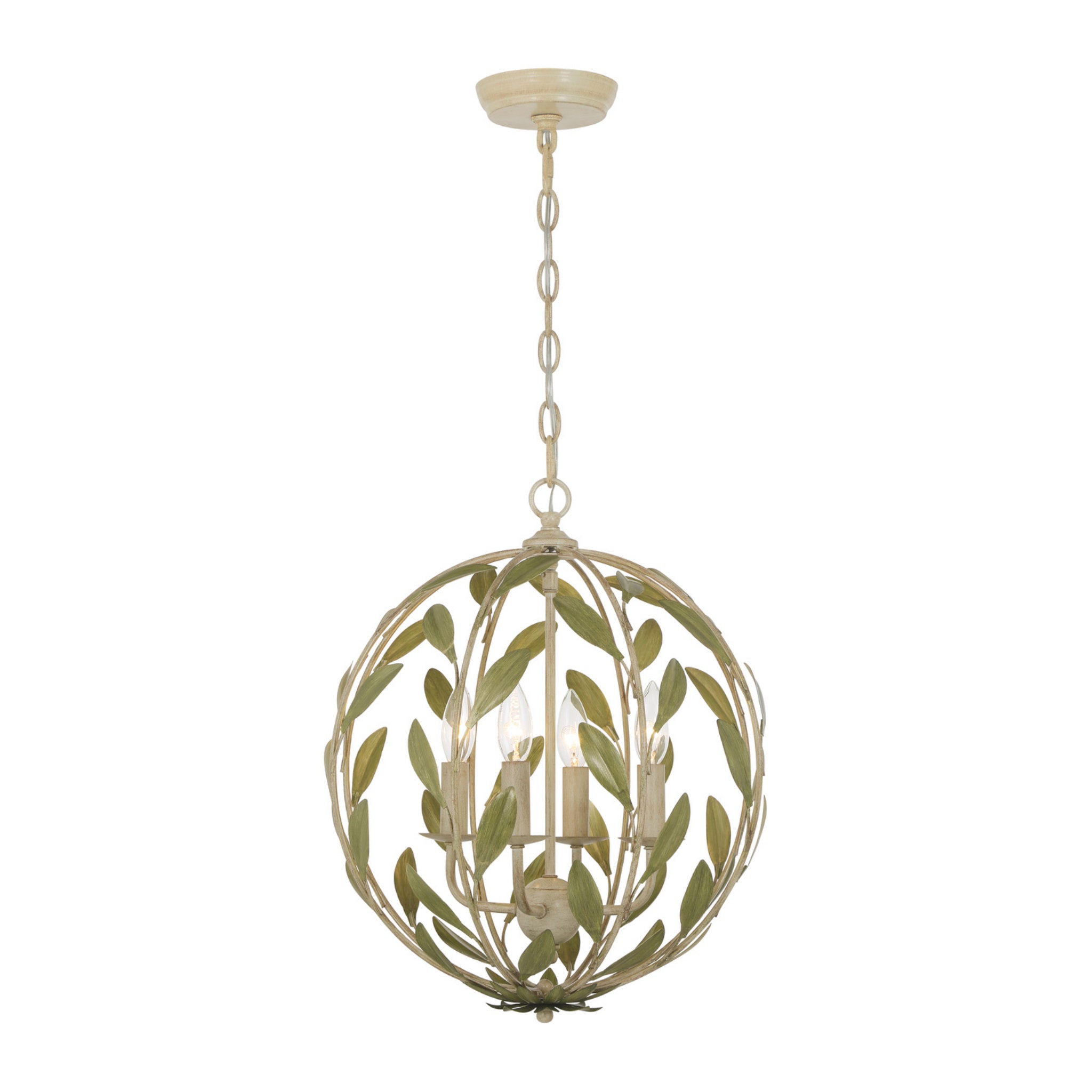 Broche 16'' Champagne Green Tea Chandelier Green 16"W x 18.75"H x 16"D