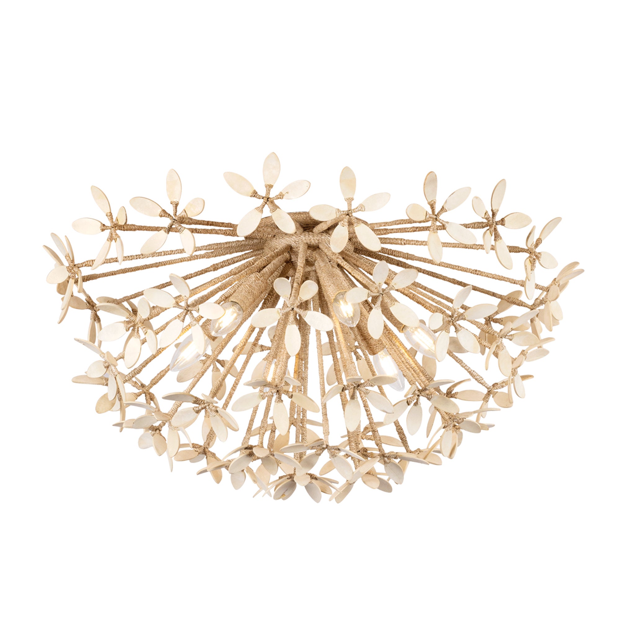 Corfu 6-Light Semi Flush in Ivory Coco 30W x 15.25H
