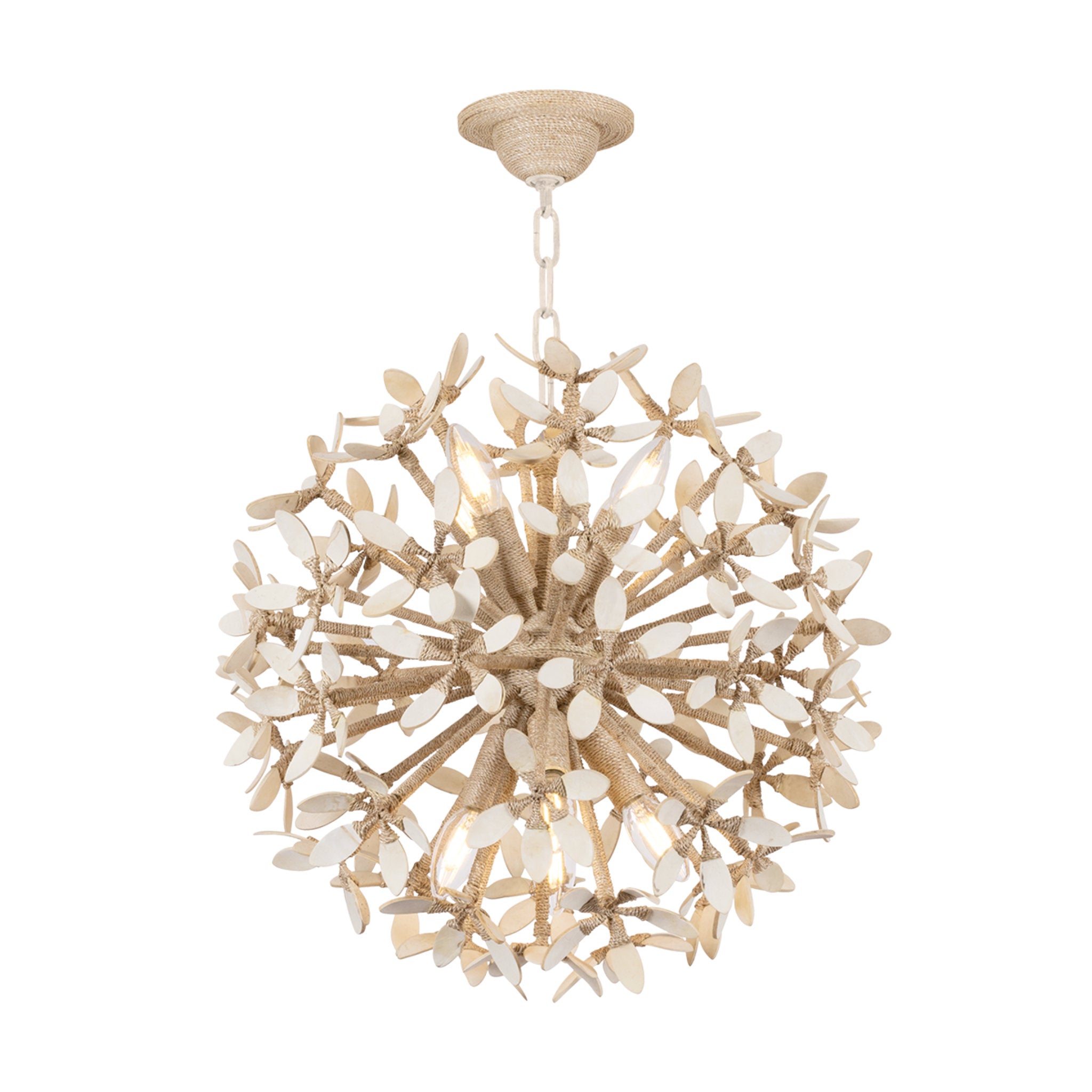 Corfu 8-Light Chandelier in Ivory Coco 20W x 19.5H
