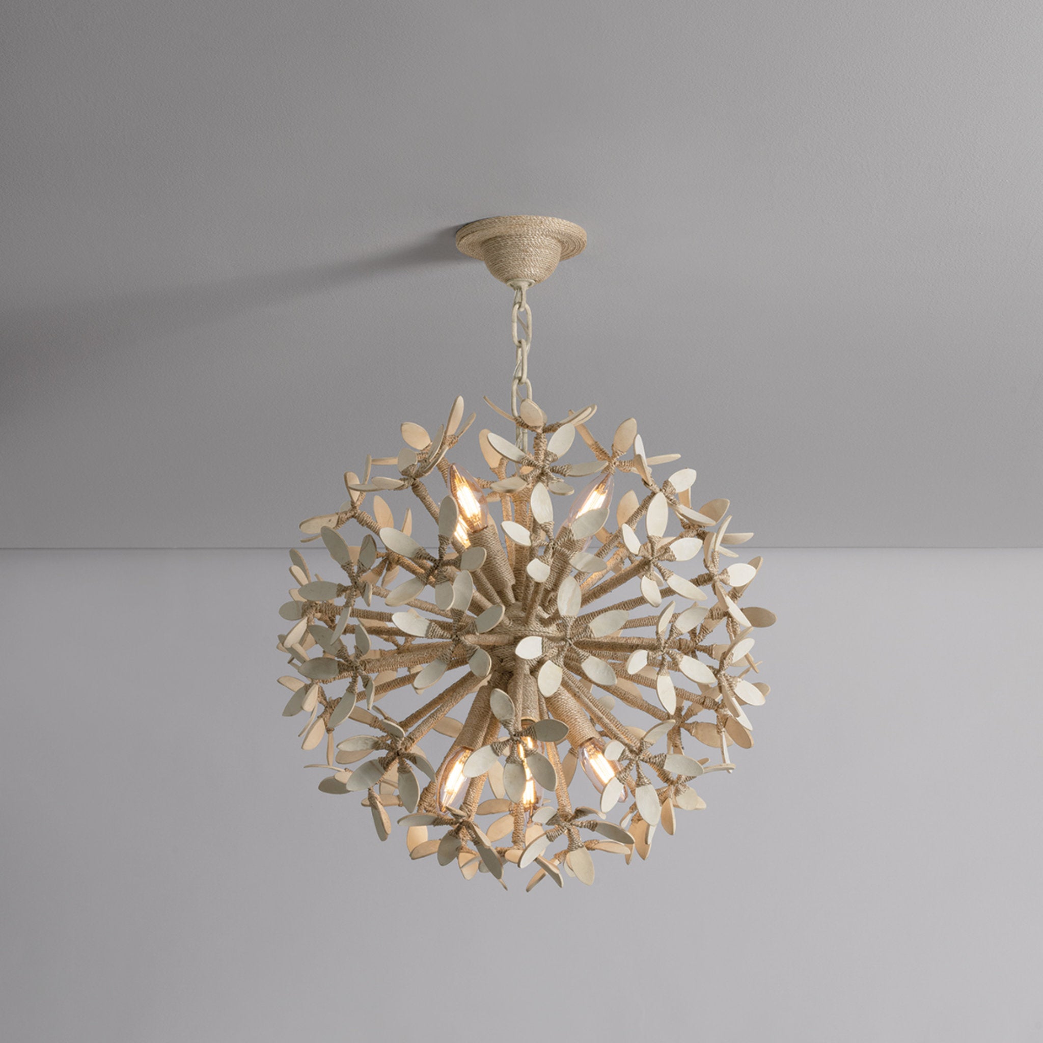 Corfu 8-Light Chandelier in Ivory Coco 20W x 19.5H
