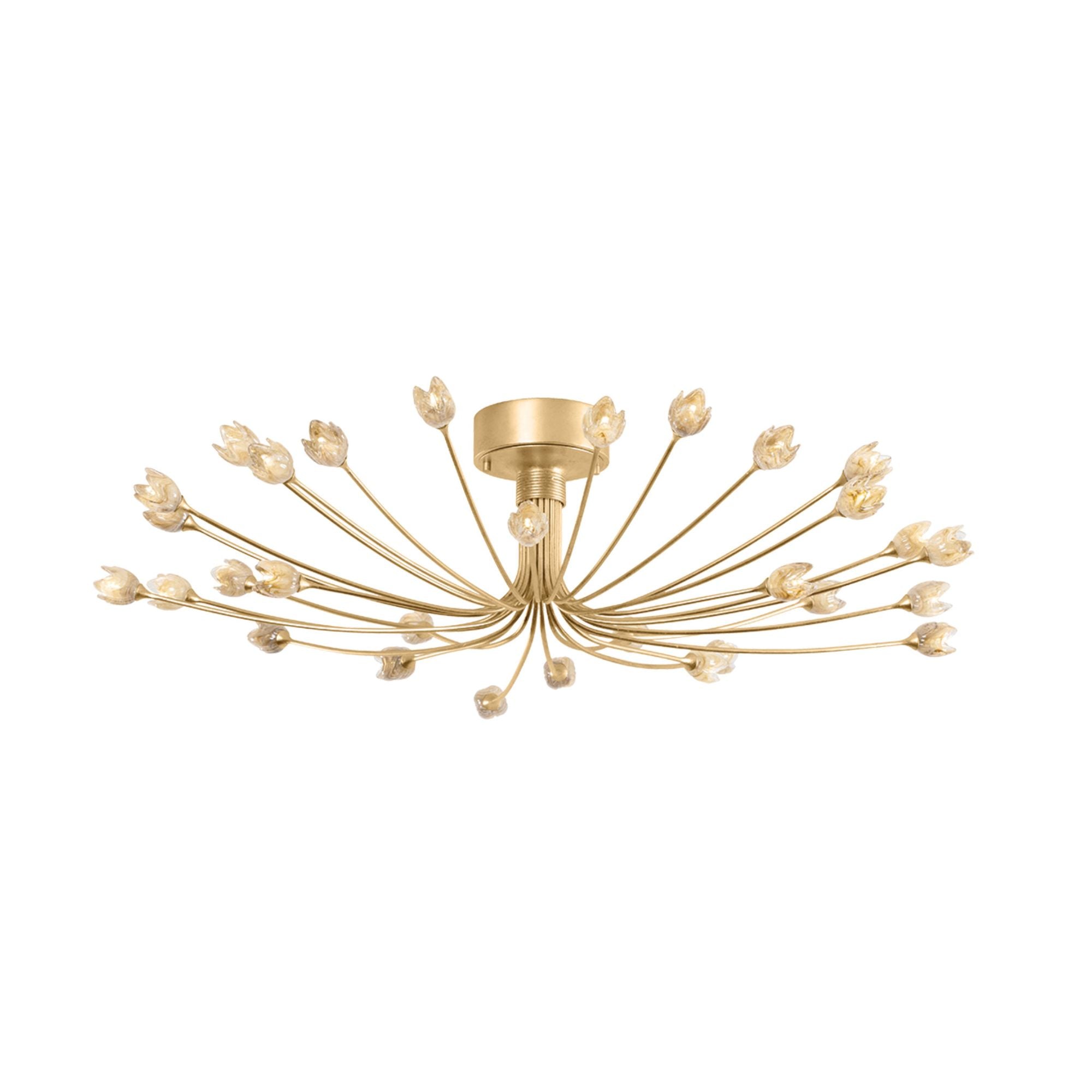 Falkirk 30-Light Semi Flush in Vintage Gold Leaf 42L x 42W x 10.25H