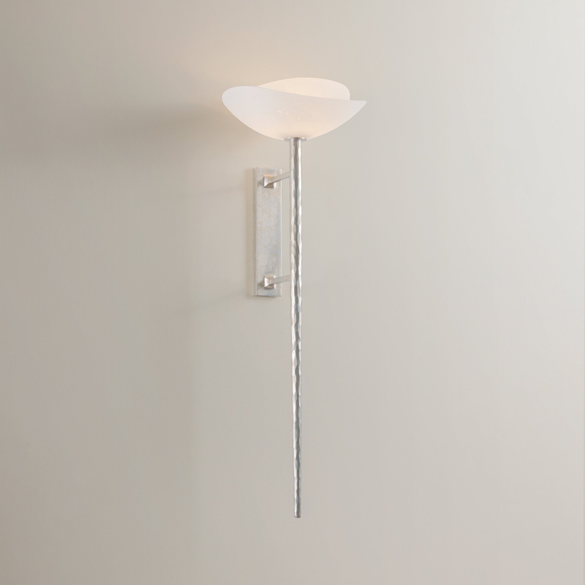Coppa 1-Light Wall Sconce in Warm Silver Leaf by Moniomi 12.5W x 37.75H