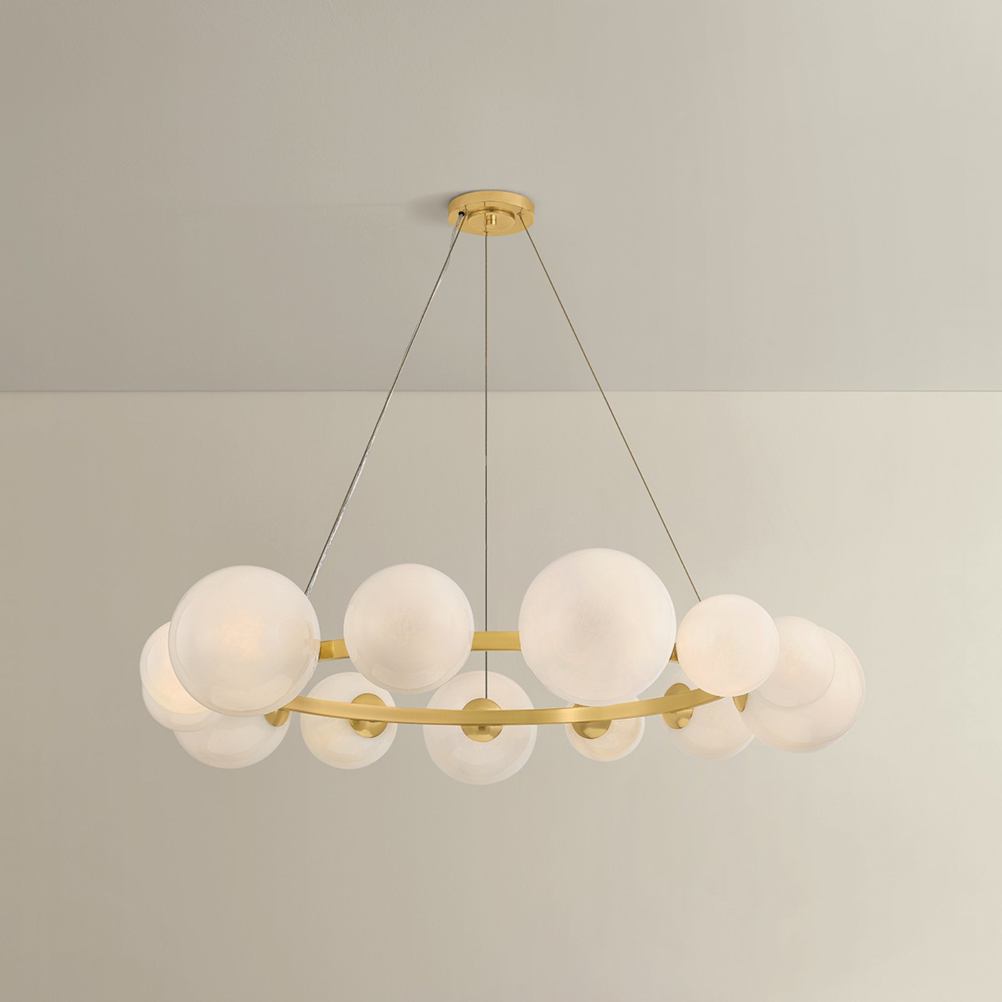 Pacama 13-Light Chandelier in Aged Brass 55W x 9.5H