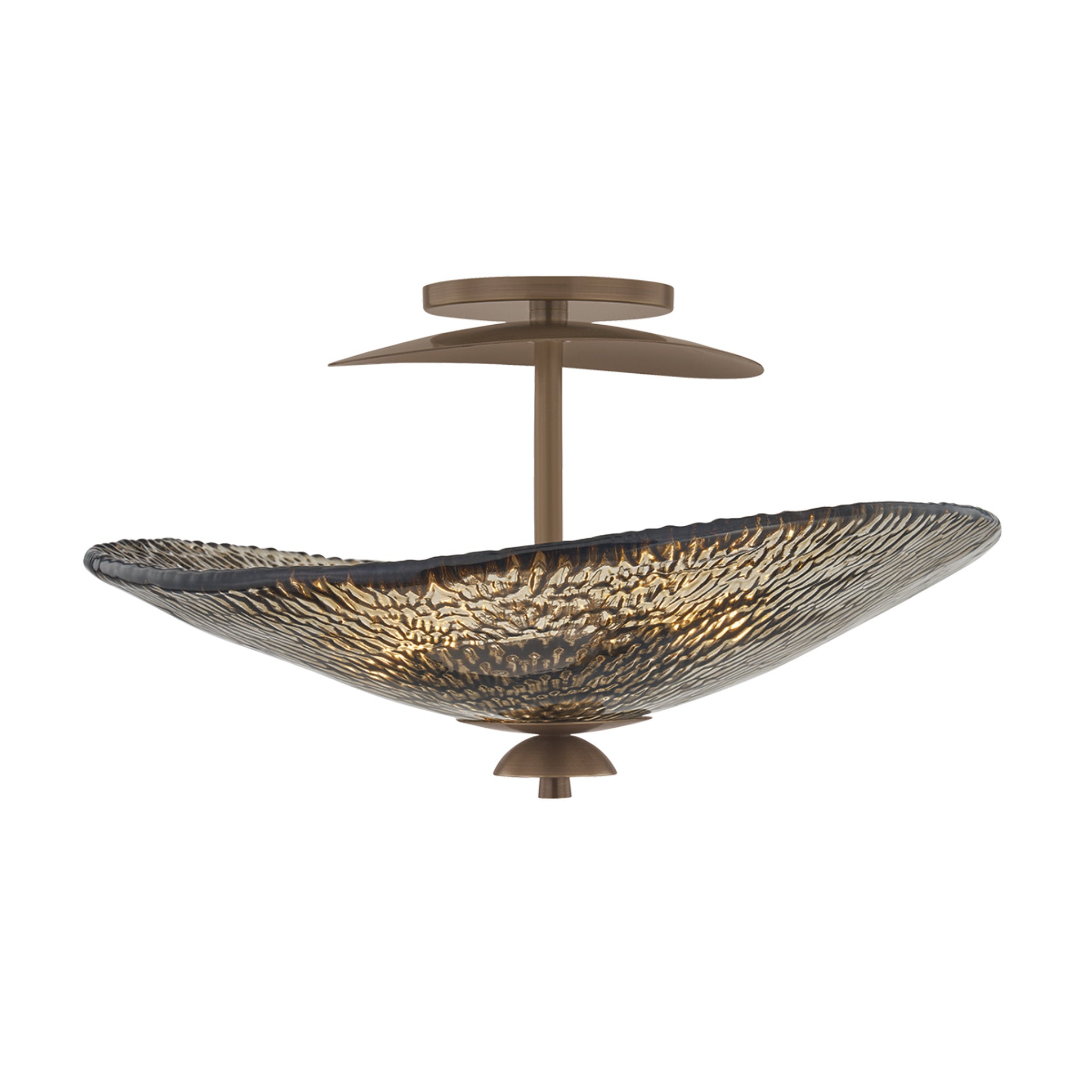 Alba 3-Light Semi Flush in Old World Brass by Moniomi 20W x 11H