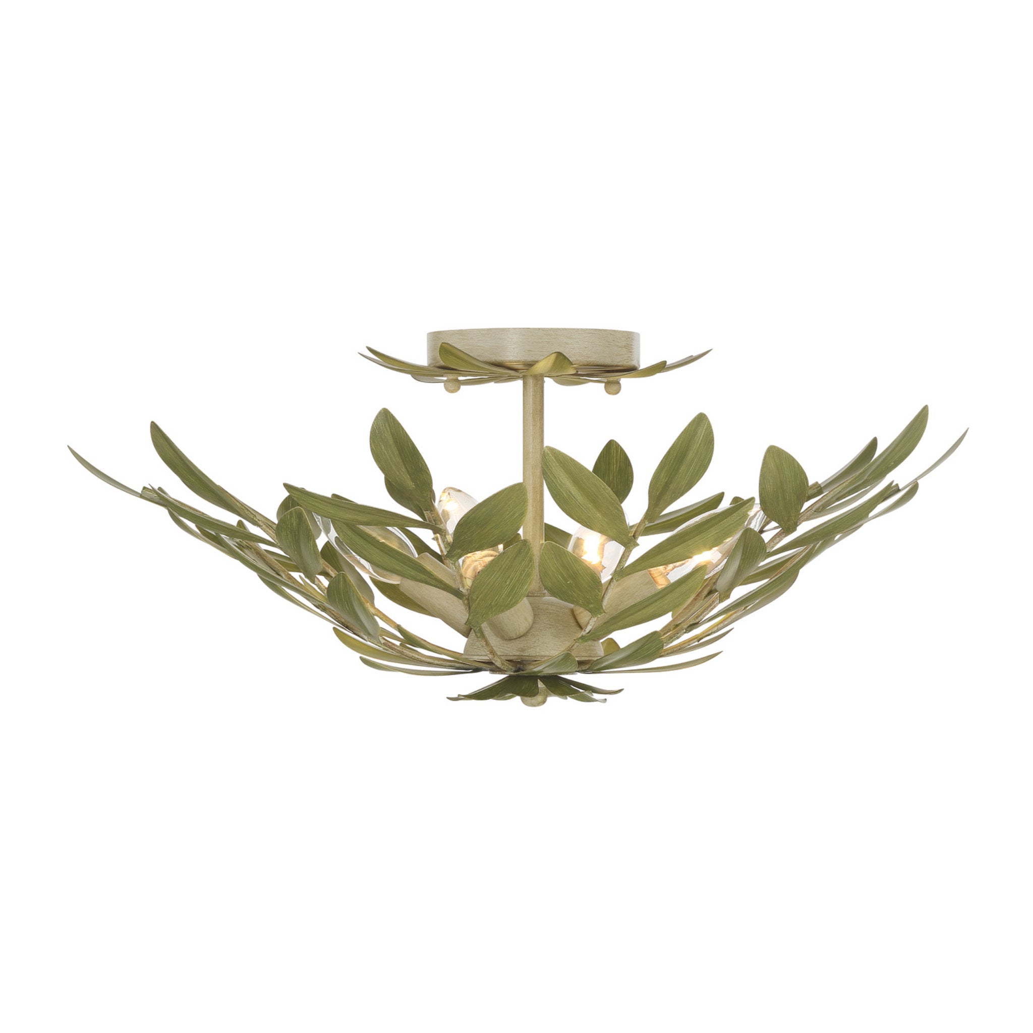Broche 20.75'' Champagne Green Tea Semi Flush Mount Green 20.75"W x 8.25"H x 20.75"D
